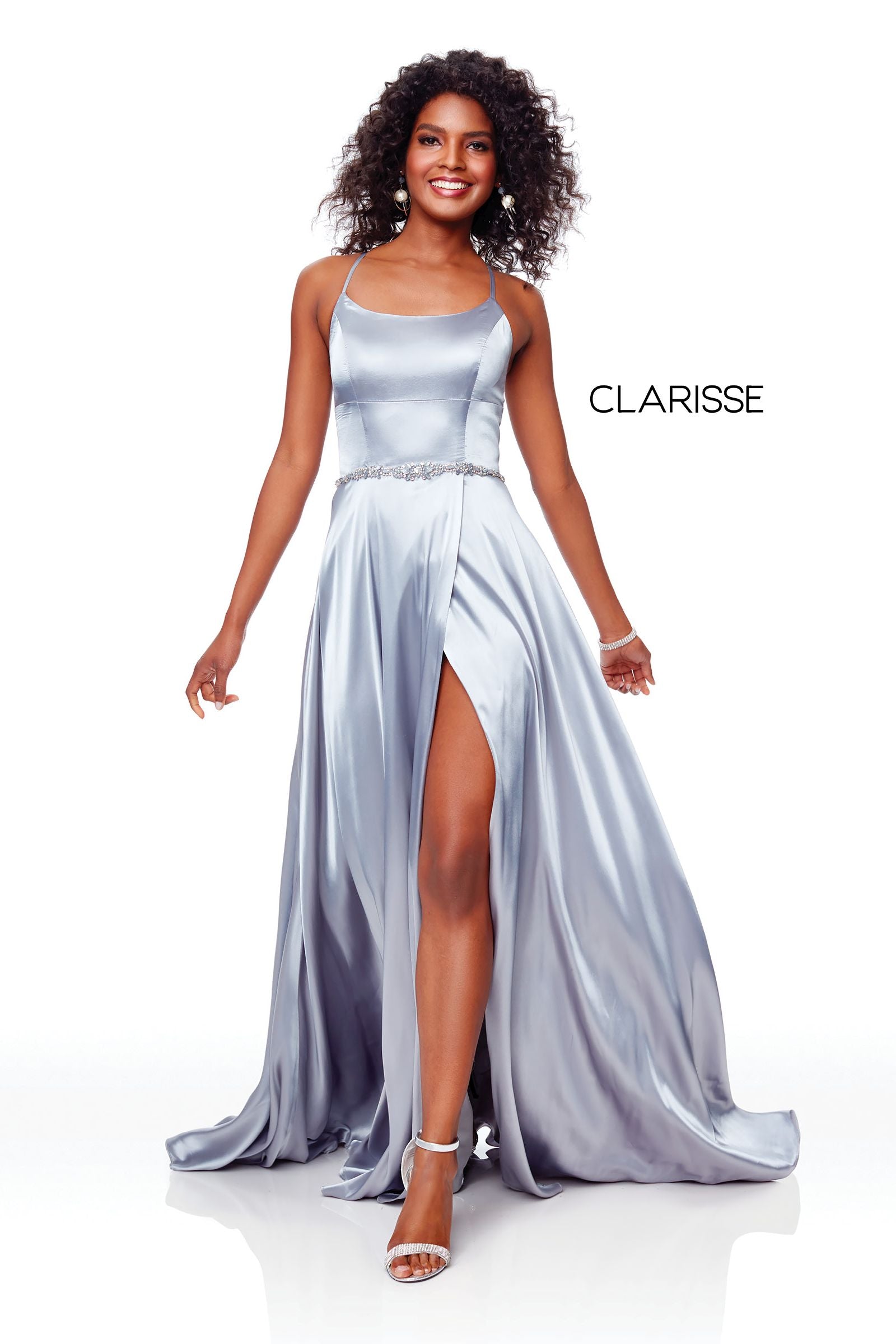 Clarisse -3712 A-Line Silky Charmeuse Prom Dress