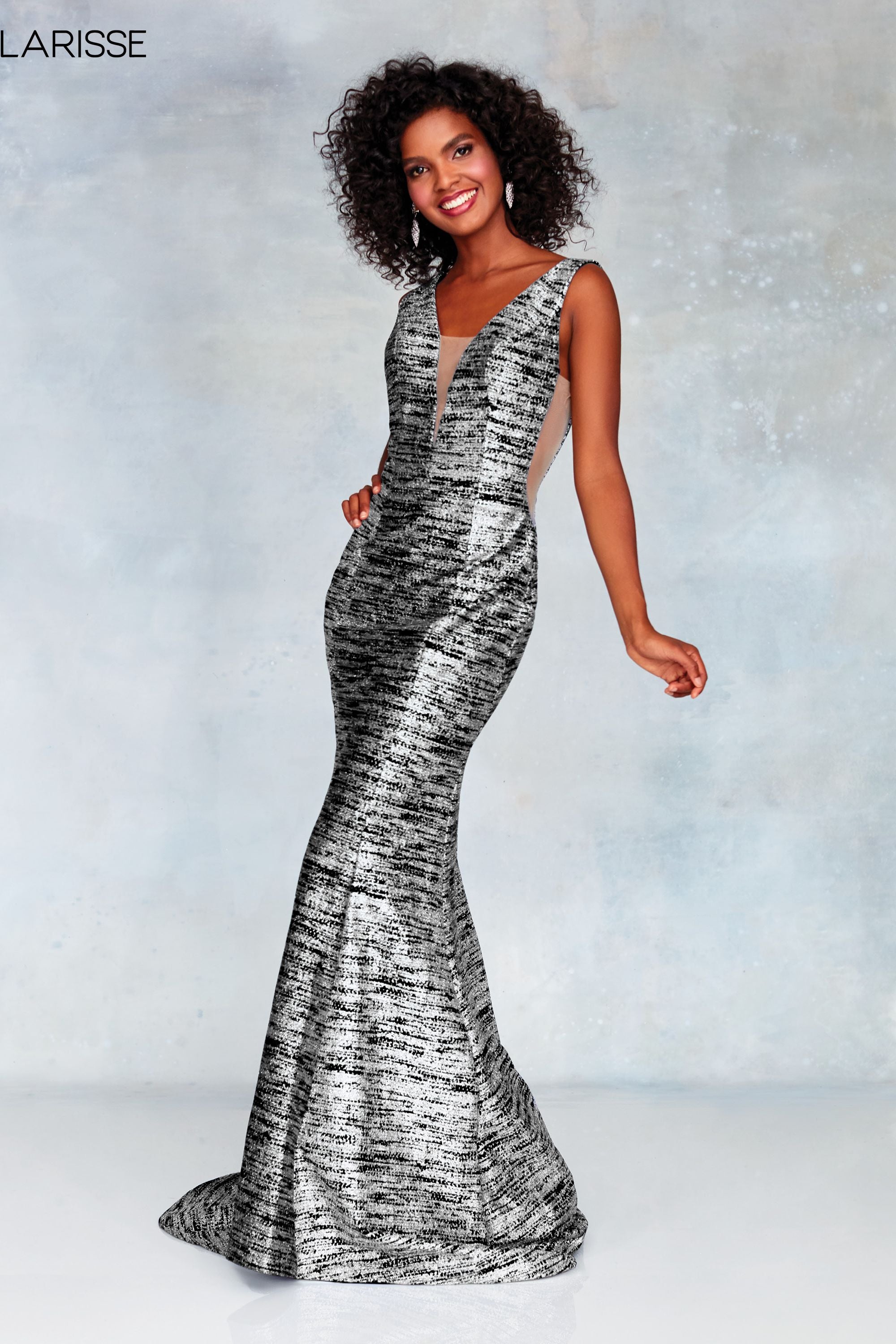 Clarisse -3713 V-Neck Fitted Prom Dress Clarisse -3713 V-Neck Fitted Prom Dress