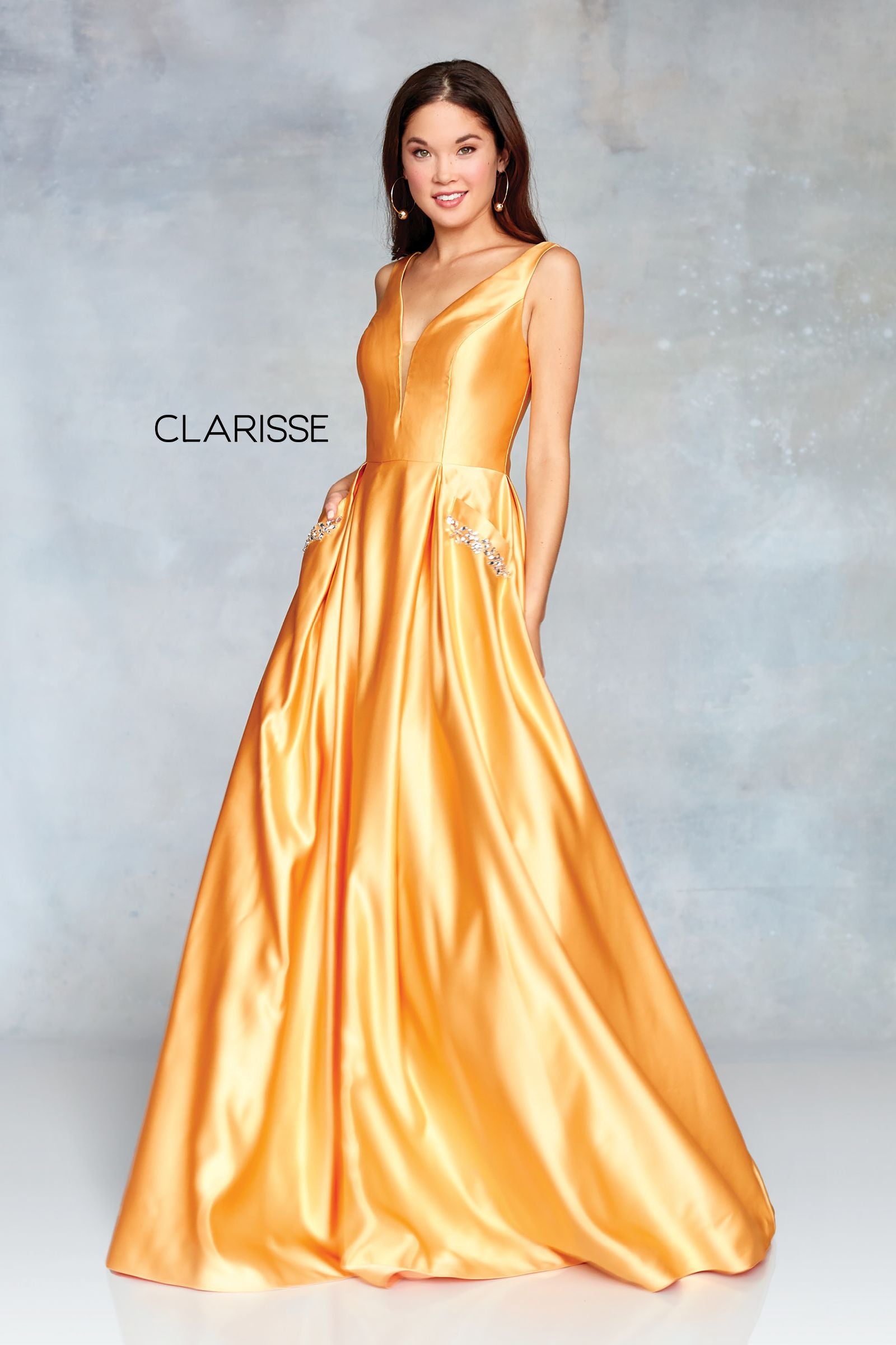Clarisse -3741 V-Neck A-Line Prom Dress