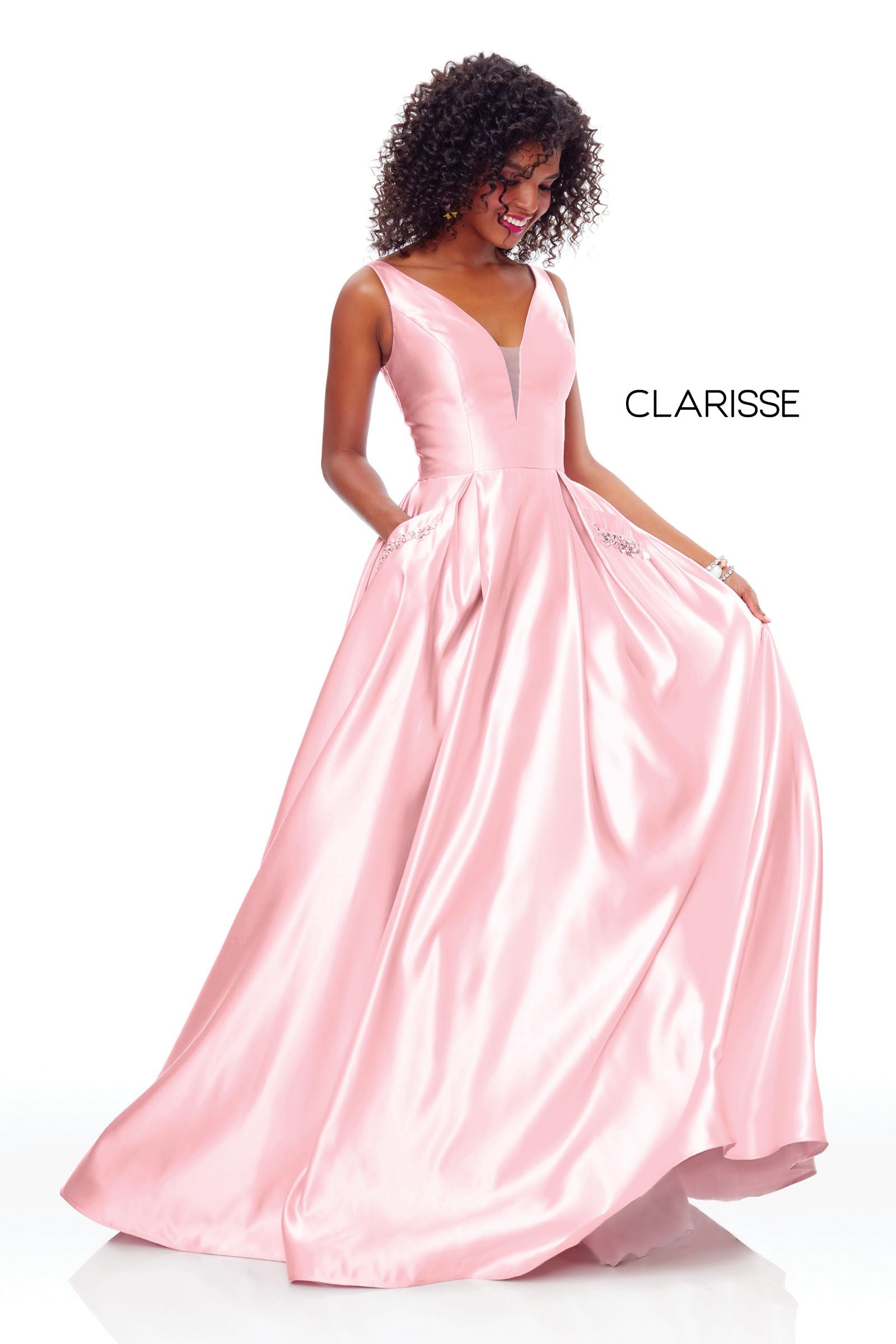 Clarisse -3741 V-Neck A-Line Prom Dress