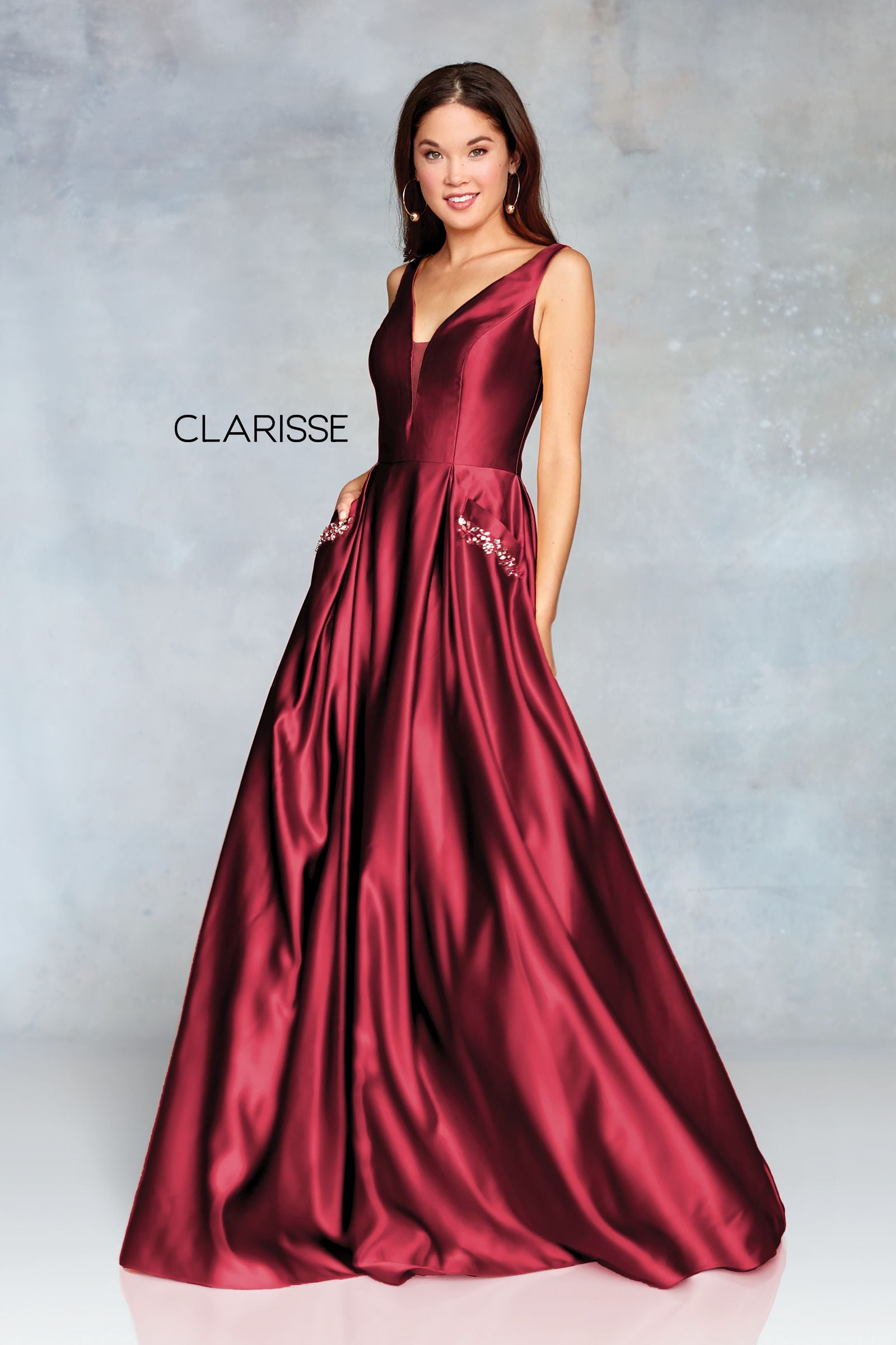 Clarisse -3741 V-Neck A-Line Prom Dress