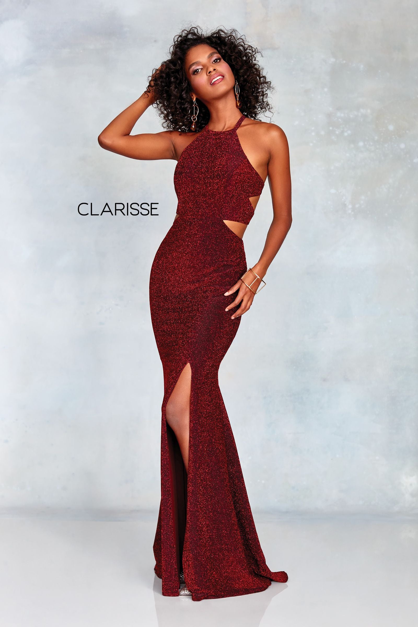 Clarisse -3789 Long Fitted Halter Prom Dress