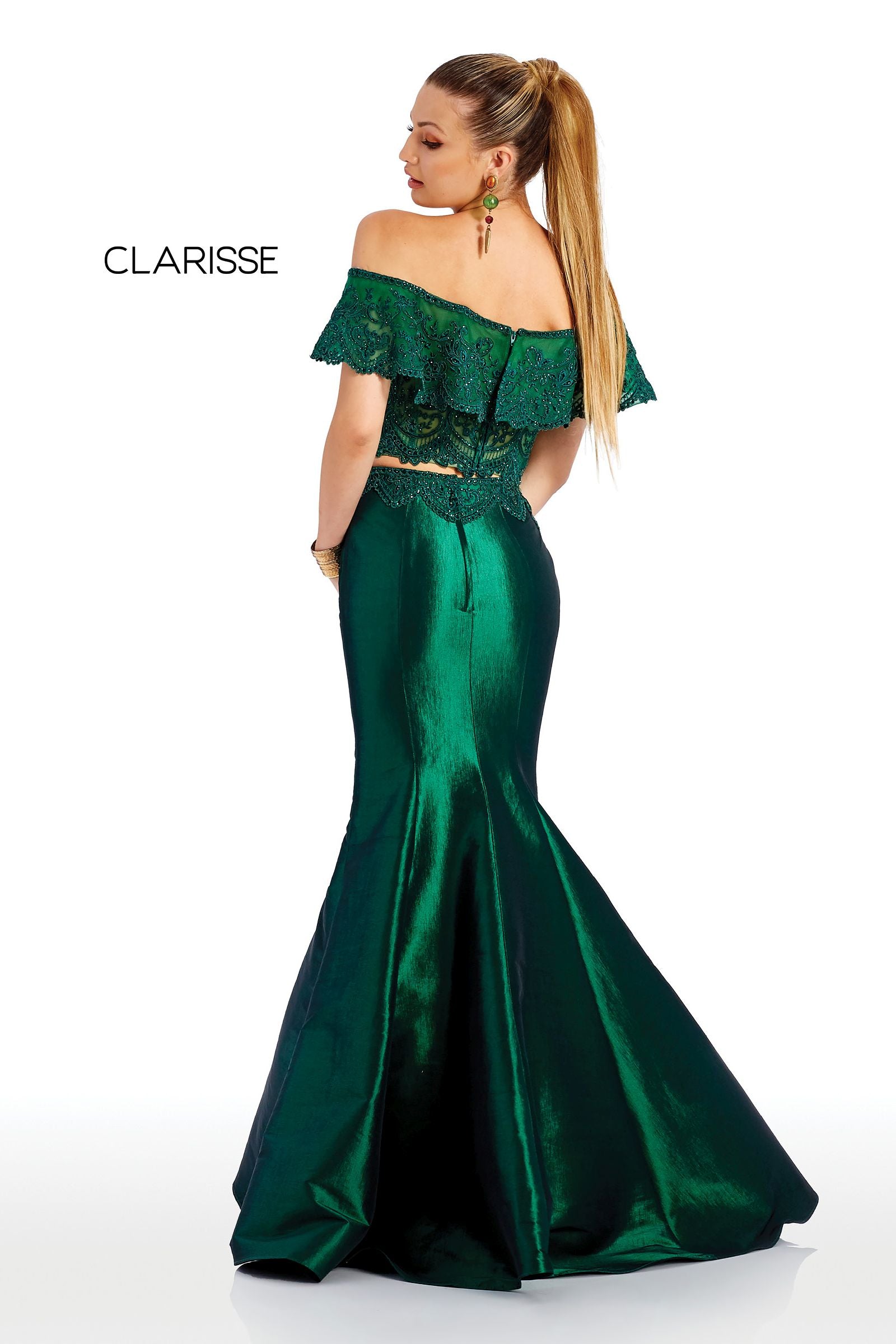 Clarisse -4932 Two Piece Lace Mermaid Evening Dress