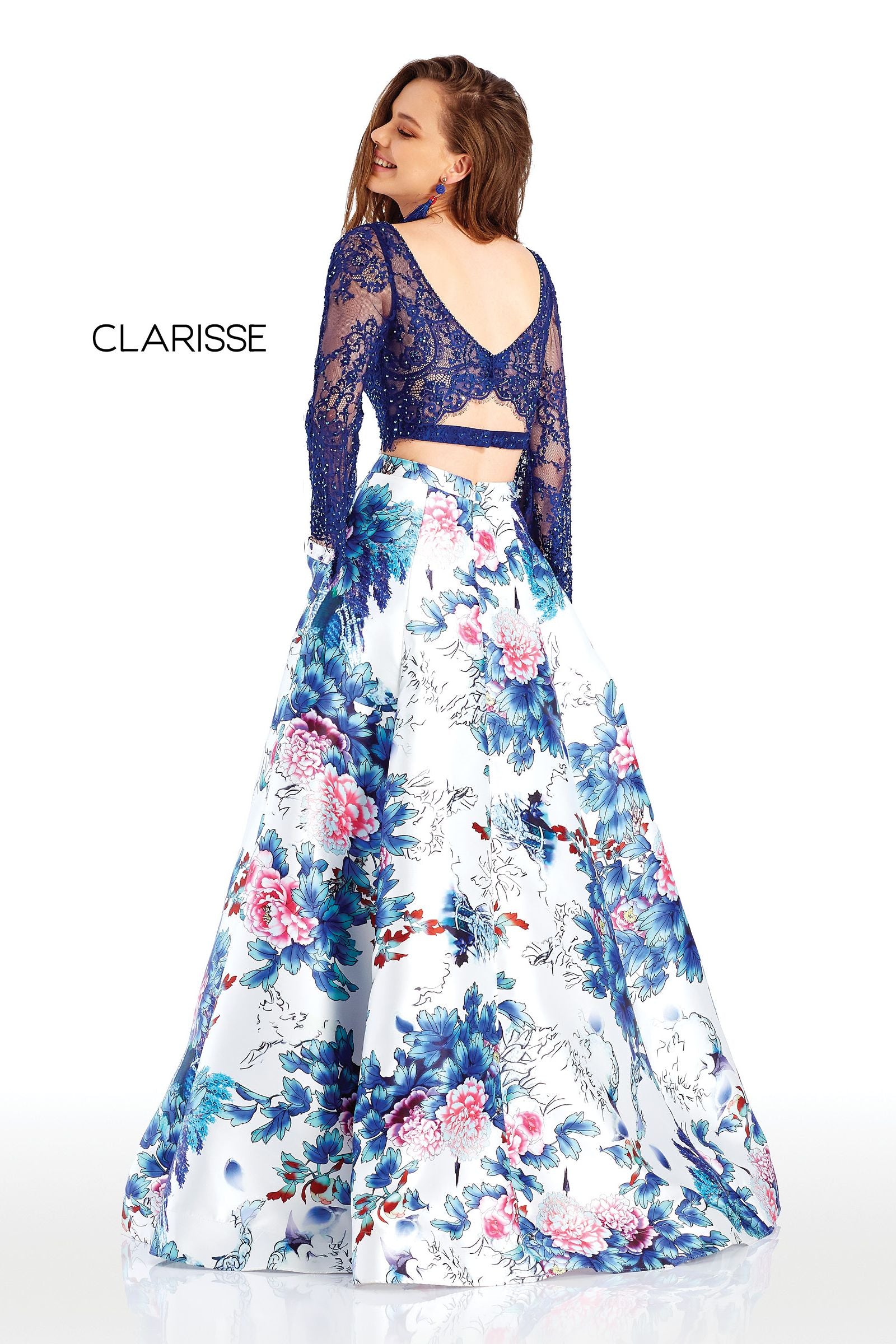 Clarisse -4977 Two Piece Floral Evening Dress