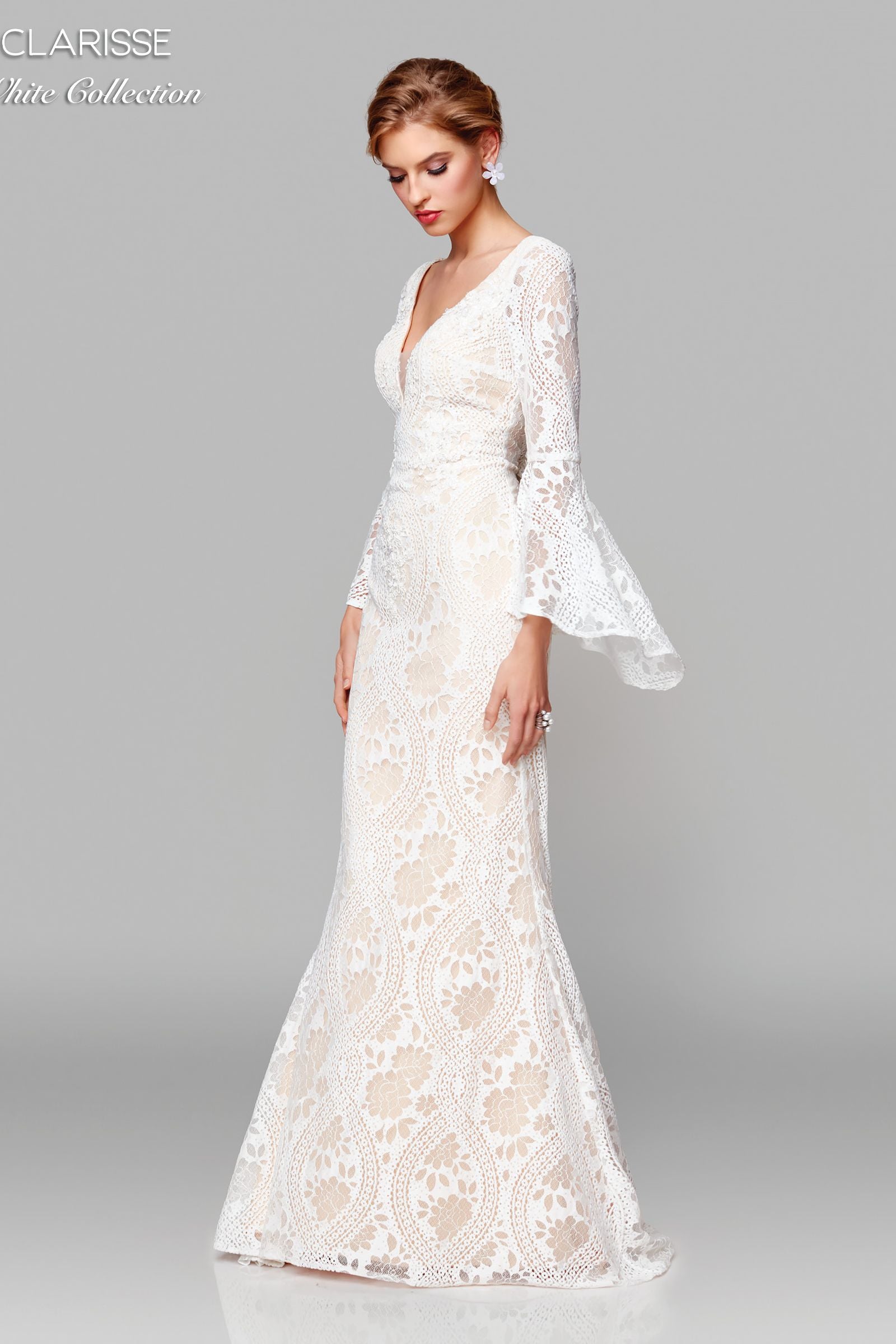 Clarisse –600101 V-Neck Lace Applique Bridal Gown