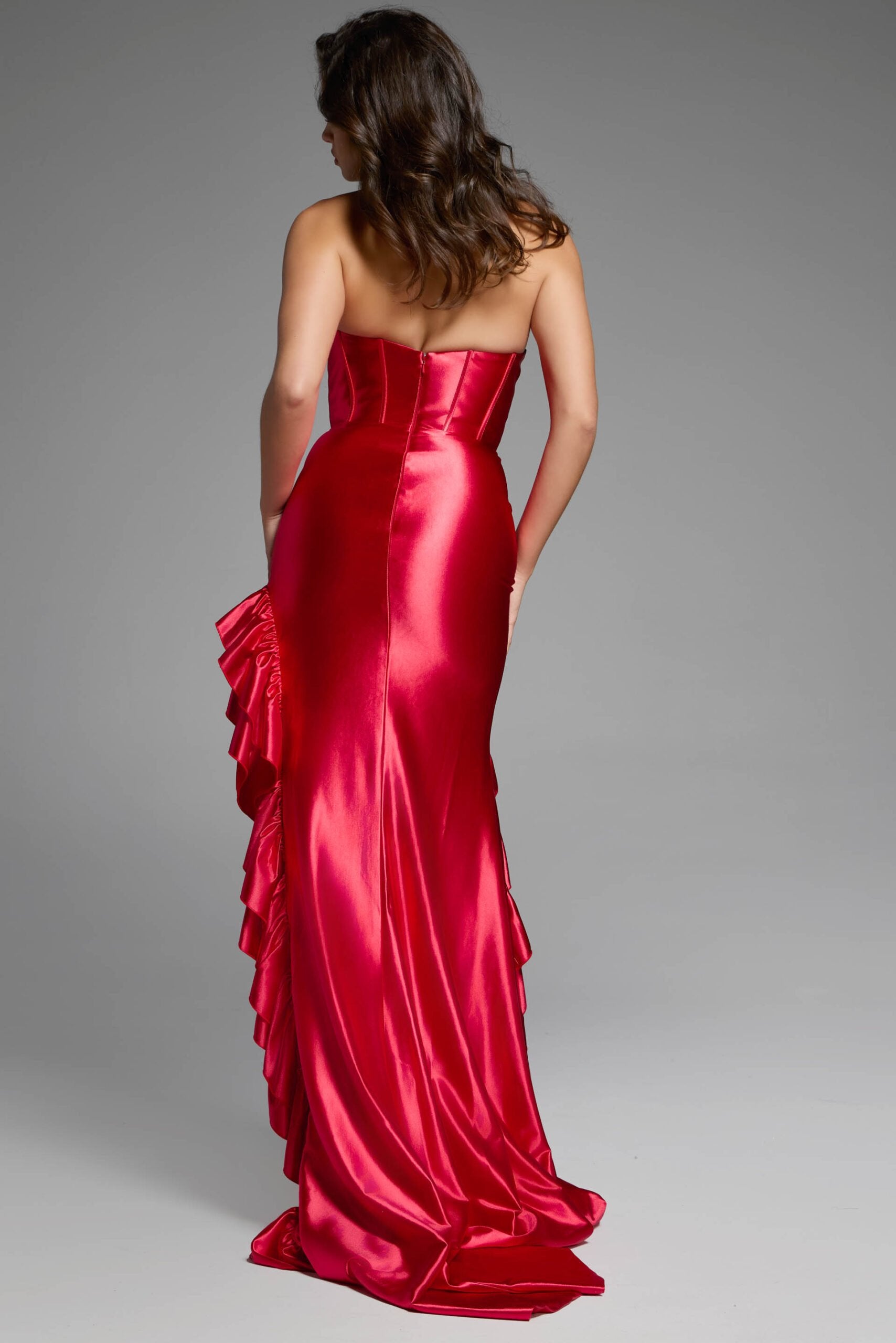 Jovani -D5099 Strapless Corset Bodice Fitted Dress