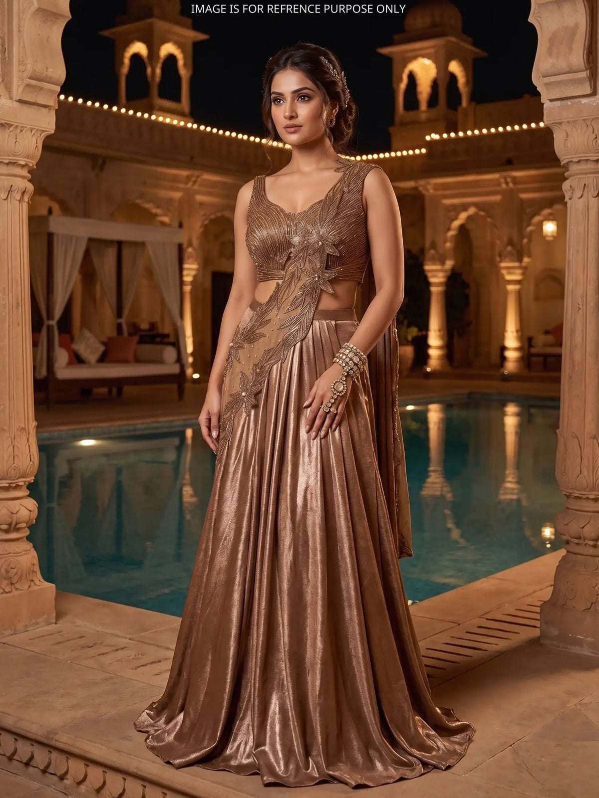 MyFashion KLS-2802 Party Wear Saree Style Lehenga With Sequins Work