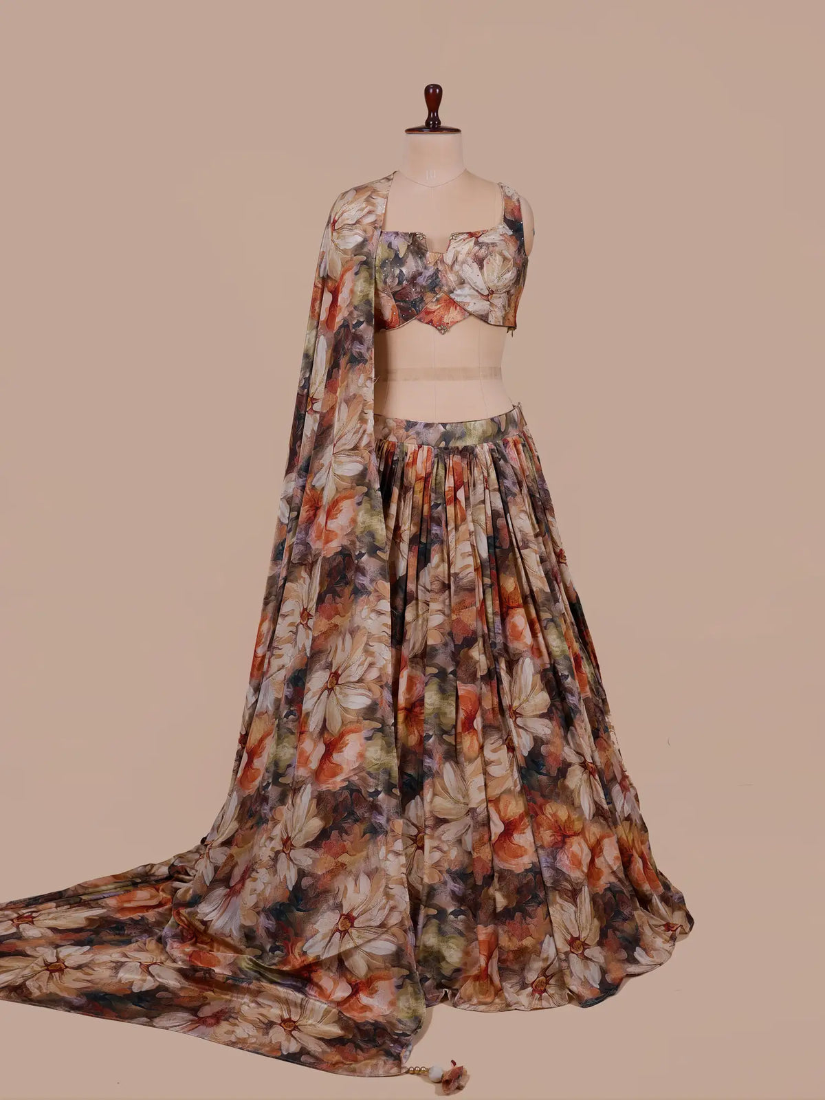 MyFashion KLS-2784 Luxury Party Wear Multi Color Crepe Silk Lehenga