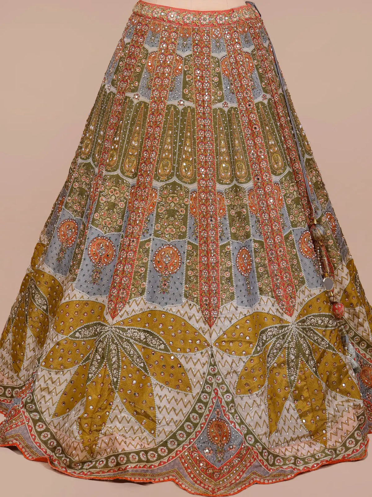 MyFashion KLS-2758 Premium Luxury Multi Color Silk Lehenga Pearl Diamond Detailing