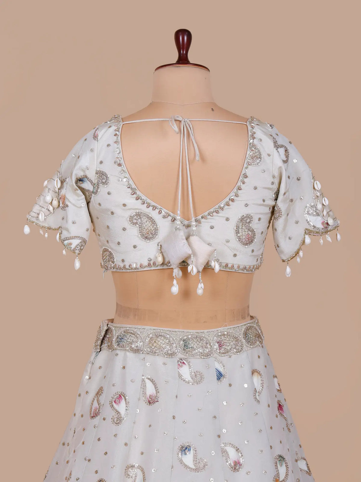 MyFashion KLS-2791 Off White Chinon Lehenga Choli With Diamond Work