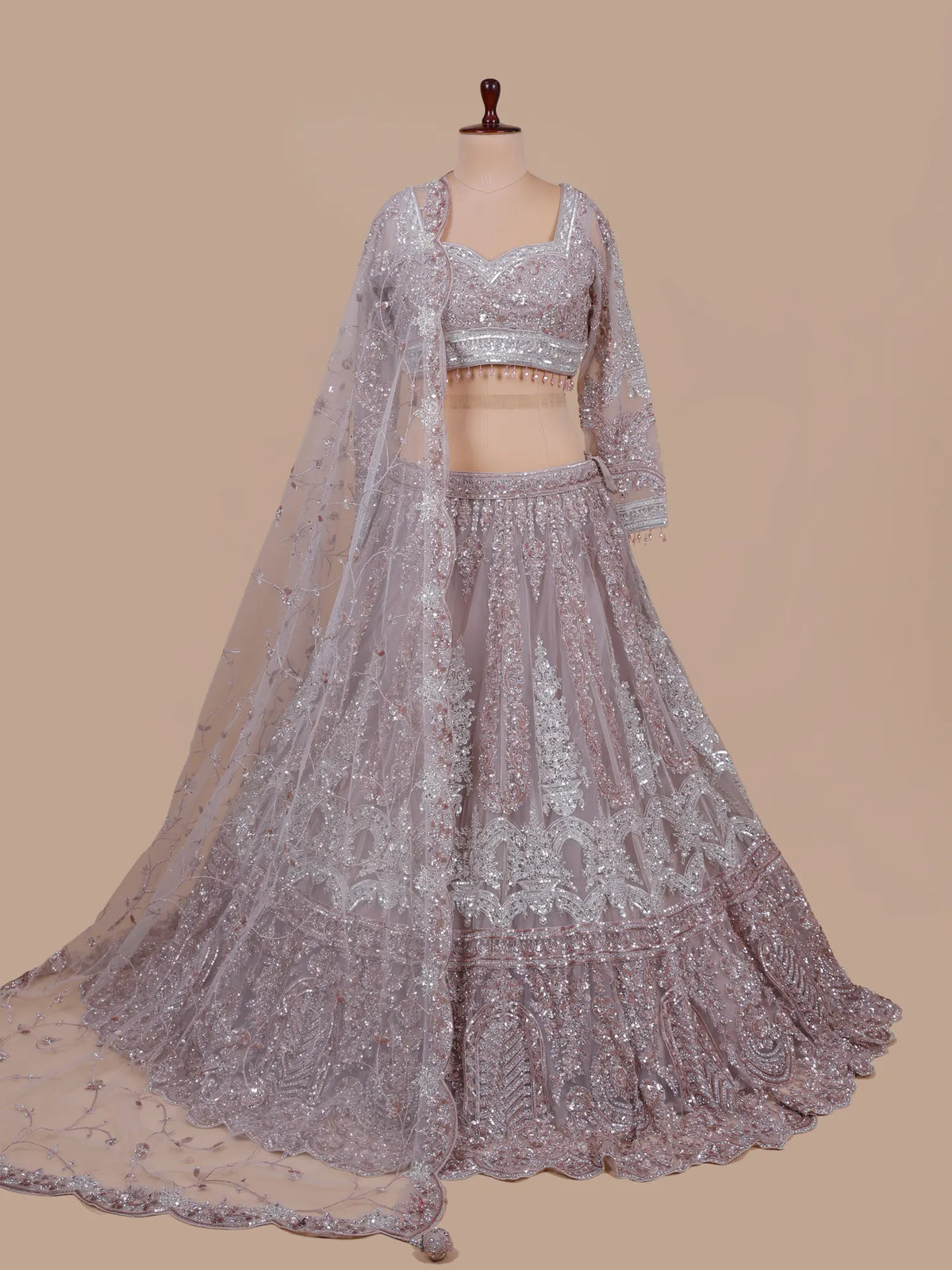 MyFashion KLS-2795 Luxury Party Wear Onion Pink Net Lehenga With Diamond Work