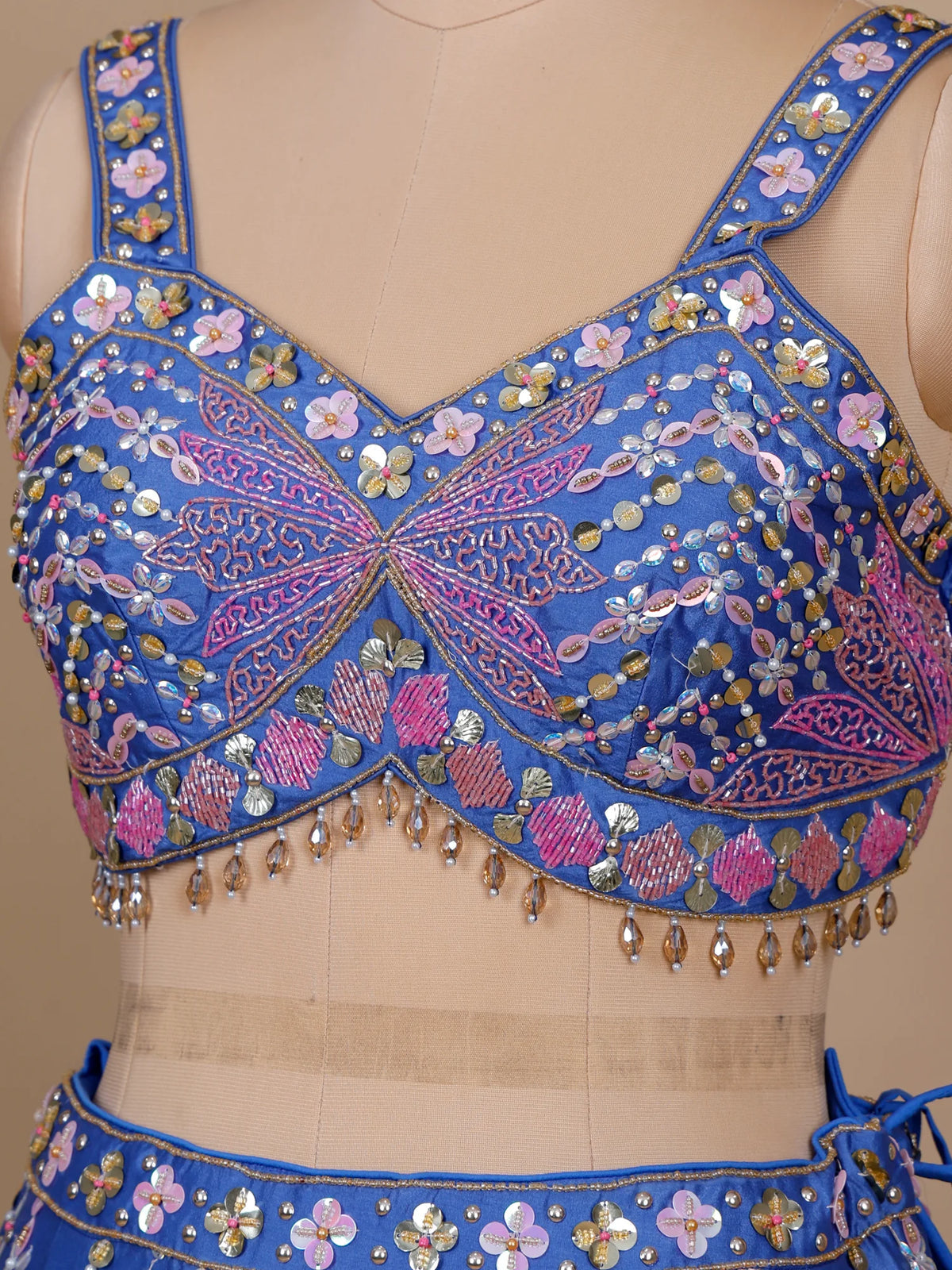MyFashion KLS-2717 Luxury Royal Blue Raw Silk Designer Lehenga Choli