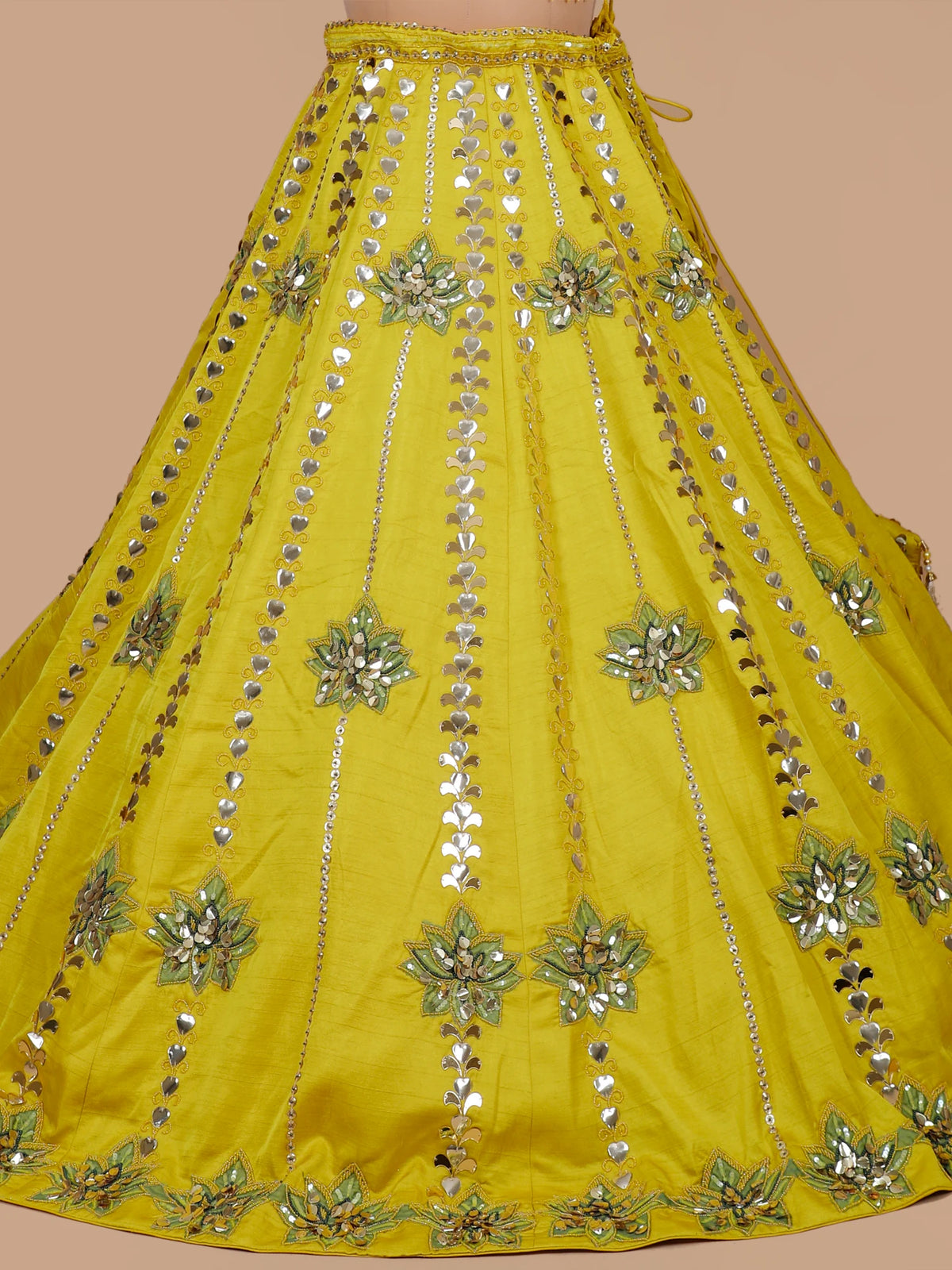MyFashion KLS-2690 Yellow Silk Lehenga with Beads Work