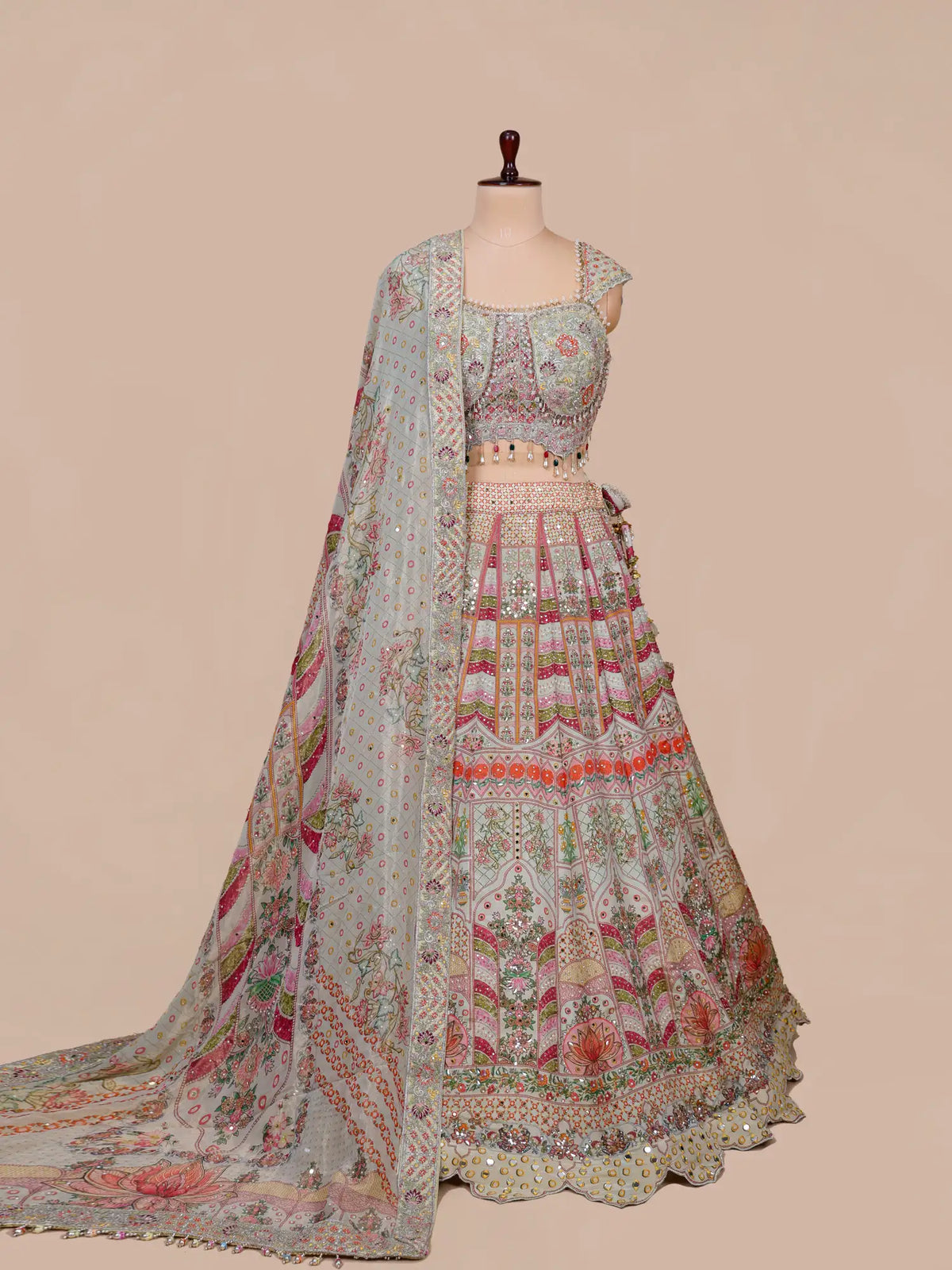 MyFashion KLS-2763 Trending Designer Multi Silk Lehenga Set Pearl Sequins Work