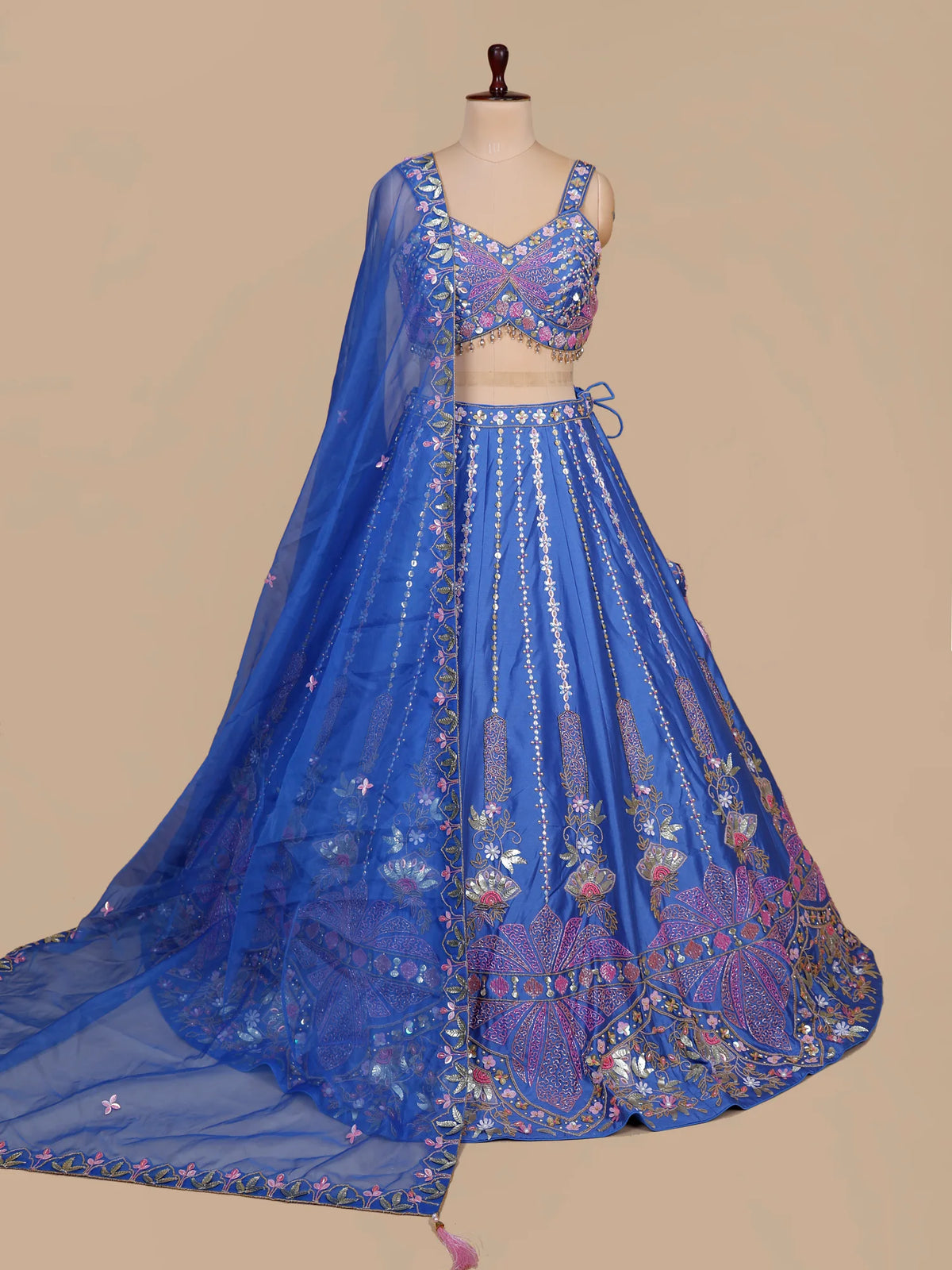 MyFashion KLS-2717 Luxury Royal Blue Raw Silk Designer Lehenga Choli