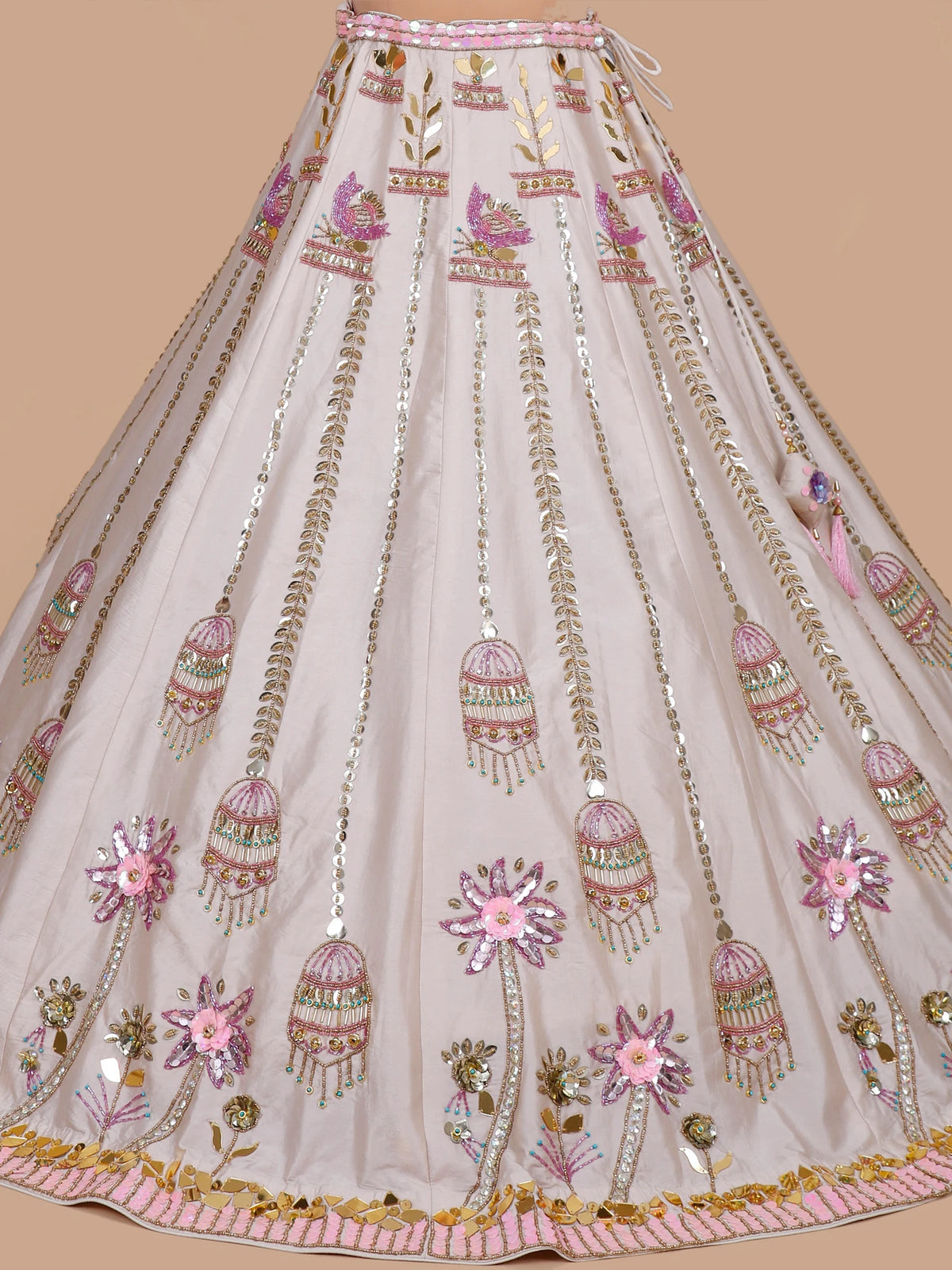 MyFashion KLS-2696 Off White Raw Silk Nazmira Aplique lehenga