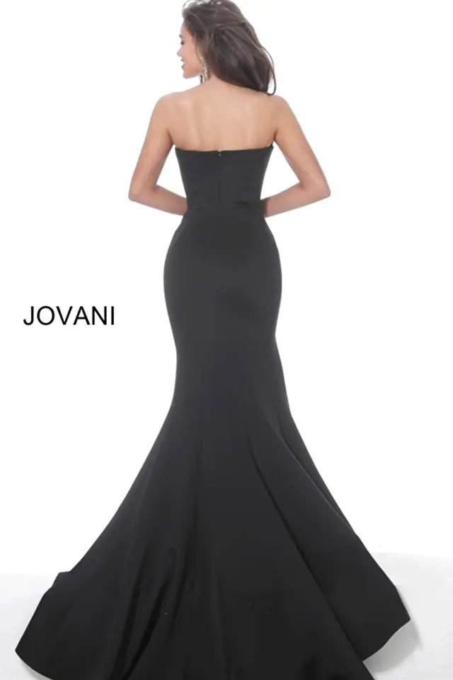 Jovani -94366B Strapless Straight Neck Trumpet Evening Gown