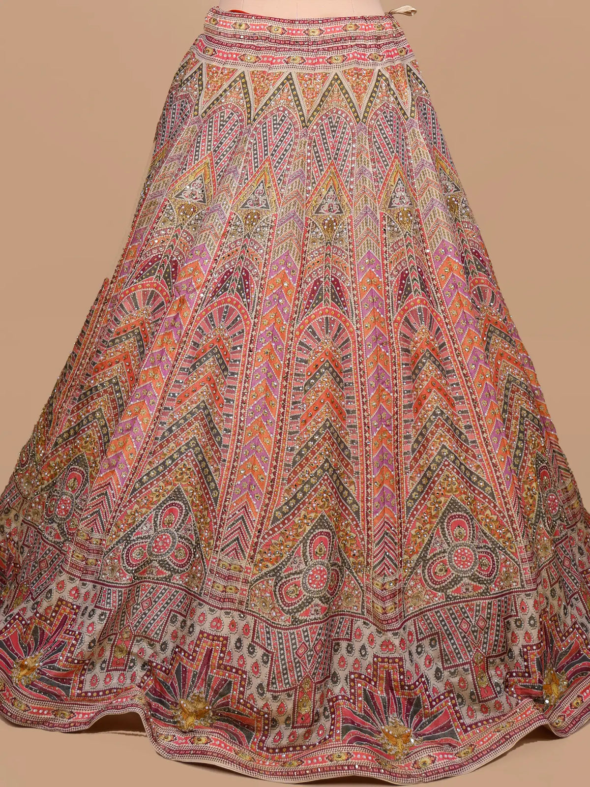MyFashion KLS-2772 Multi Color Silk Lehenga With Mirror Work