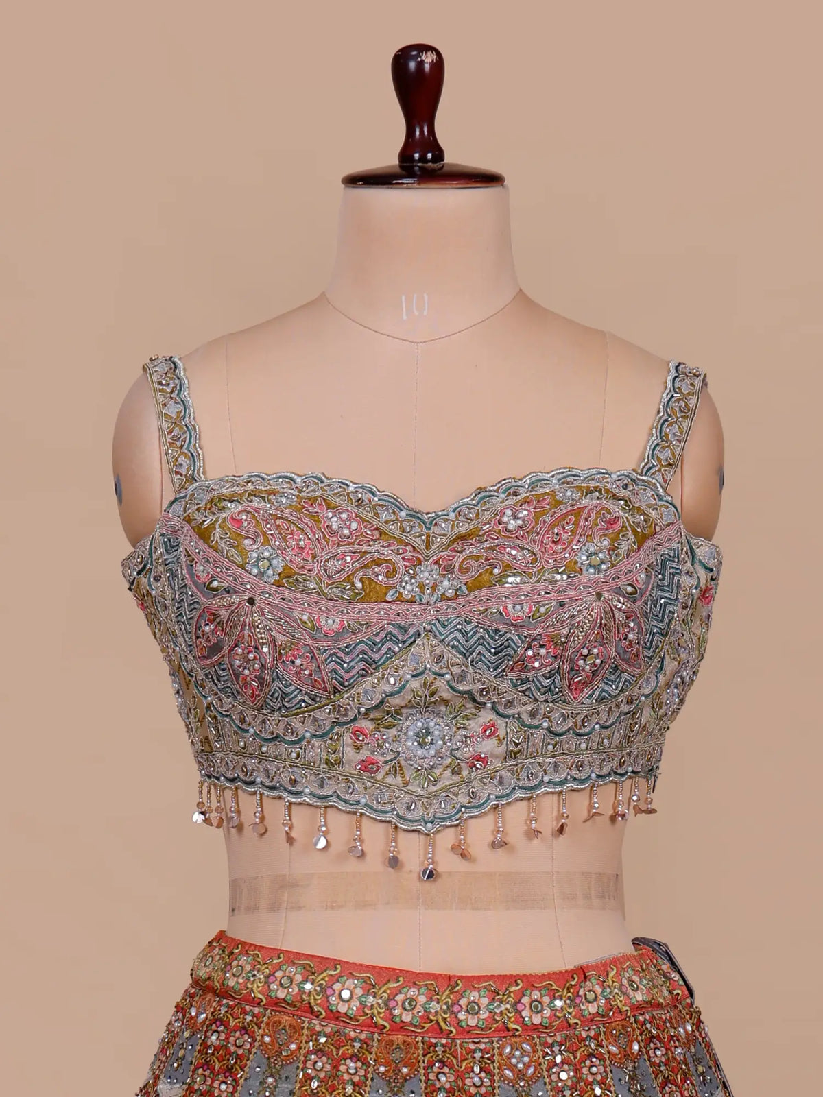 MyFashion KLS-2758 Premium Luxury Multi Color Silk Lehenga Pearl Diamond Detailing