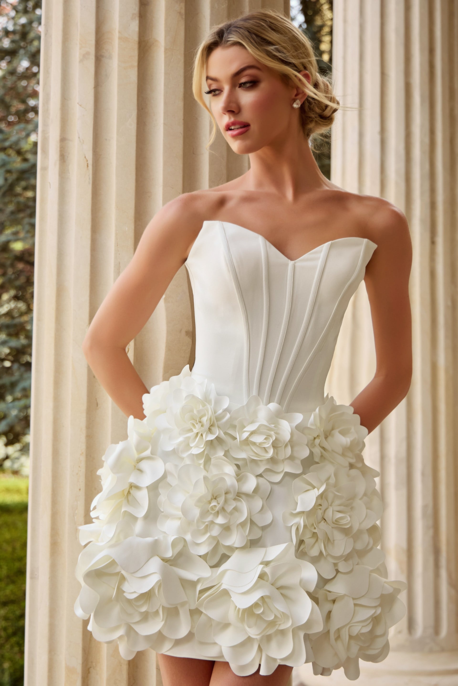 Jovani -JB44284 Strapless Sweetheart A-Line Short Dress