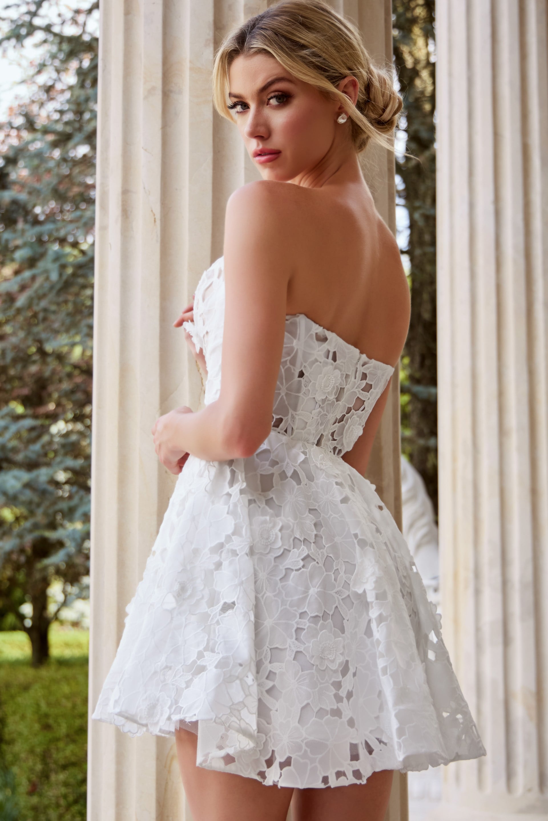 Jovani -JB45914 Strapless Plunging A-line Short Dress