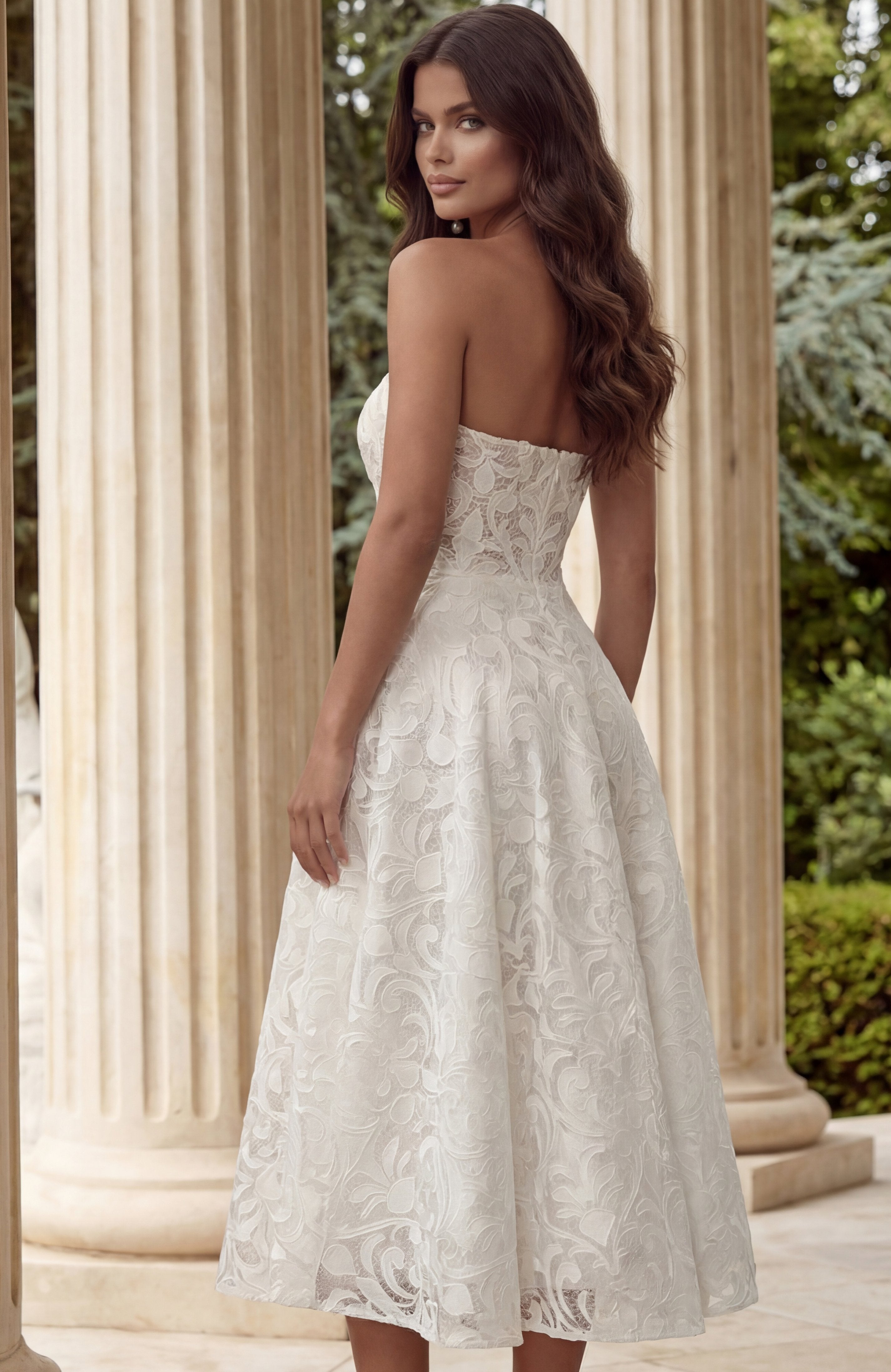 Jovani -JB48460 Strapless Lace Short A Line Dress