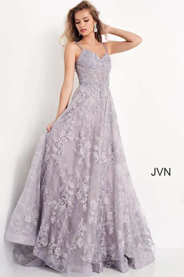 Floral Embroidered Prom Gown By Jovani -02266