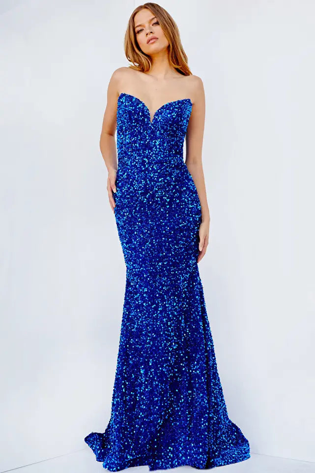 Jovani -23771 Sequin Strapless Prom Mermaid Dress
