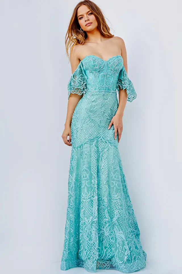 Jovani -JVN23986 Off Shoulder Sweetheart Neck Prom Dress