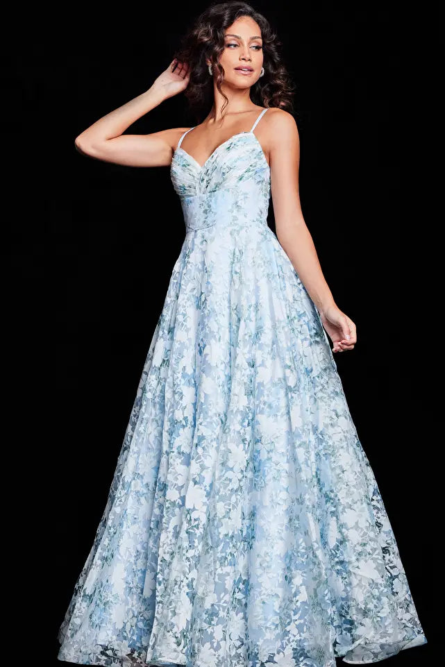 Jovani -JVN36438 V-Neck Prom Ball Gown
