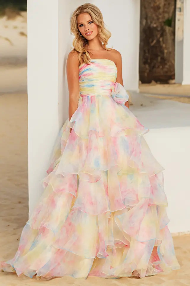 Jovani -37456 Floral Printed Prom Ball Gown