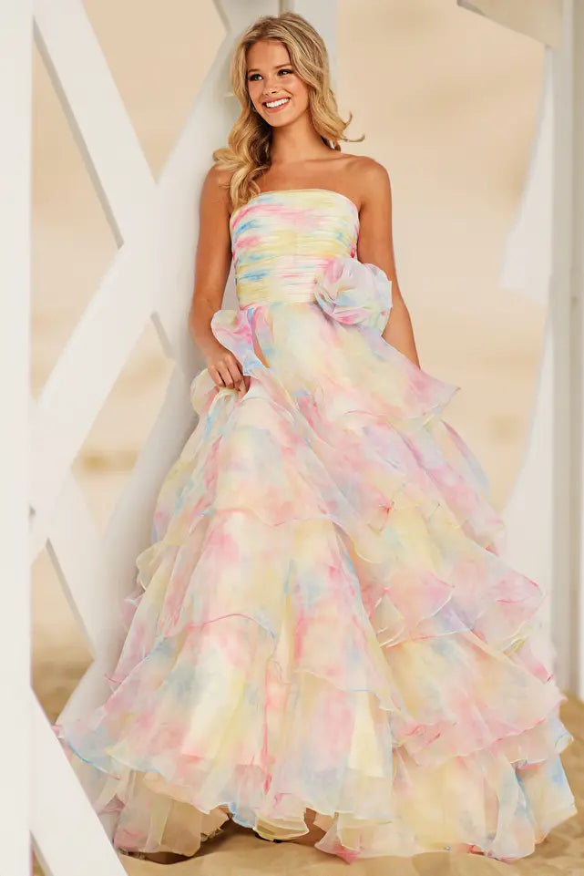 Jovani -37456 Floral Printed Prom Ball Gown