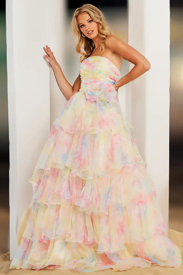 Jovani -37456 Floral Printed Prom Ball Gown