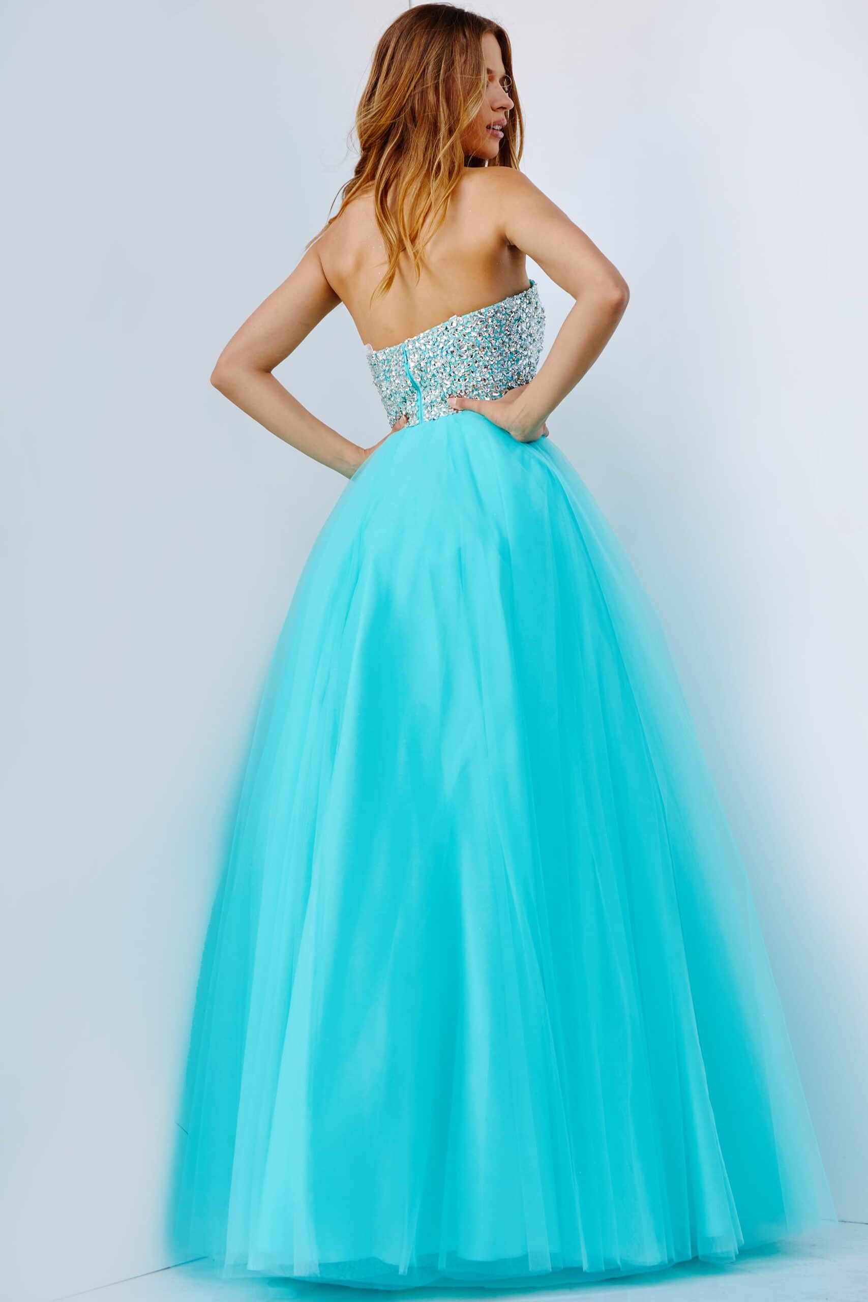 Jovani -52131B Strapless Embellished Bodice Prom Ballgown