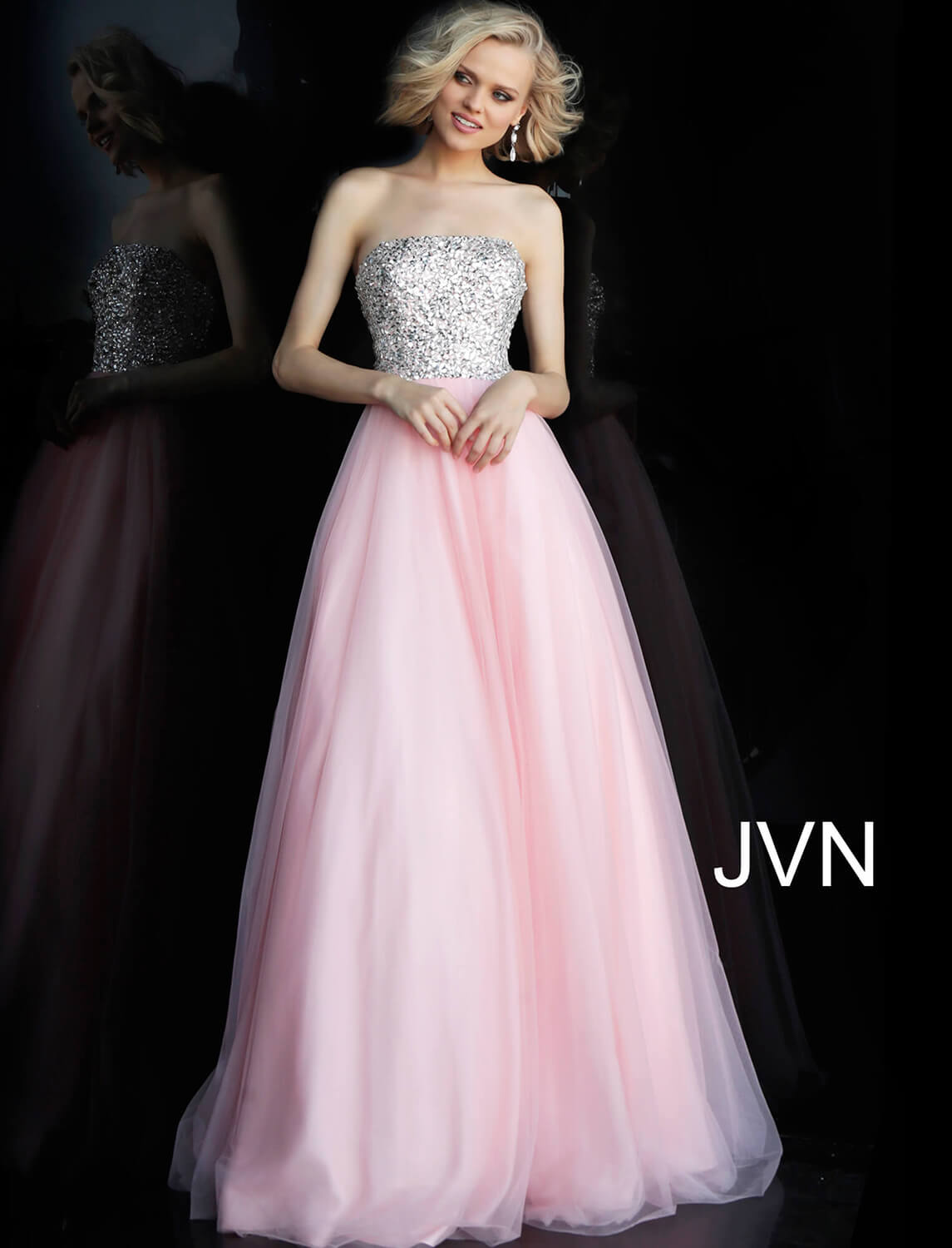 Jovani -52131B Strapless Embellished Bodice Prom Ballgown