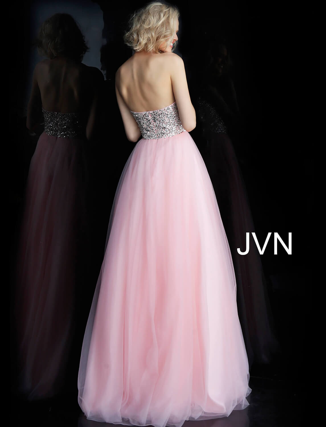Jovani -52131B Strapless Embellished Bodice Prom Ballgown