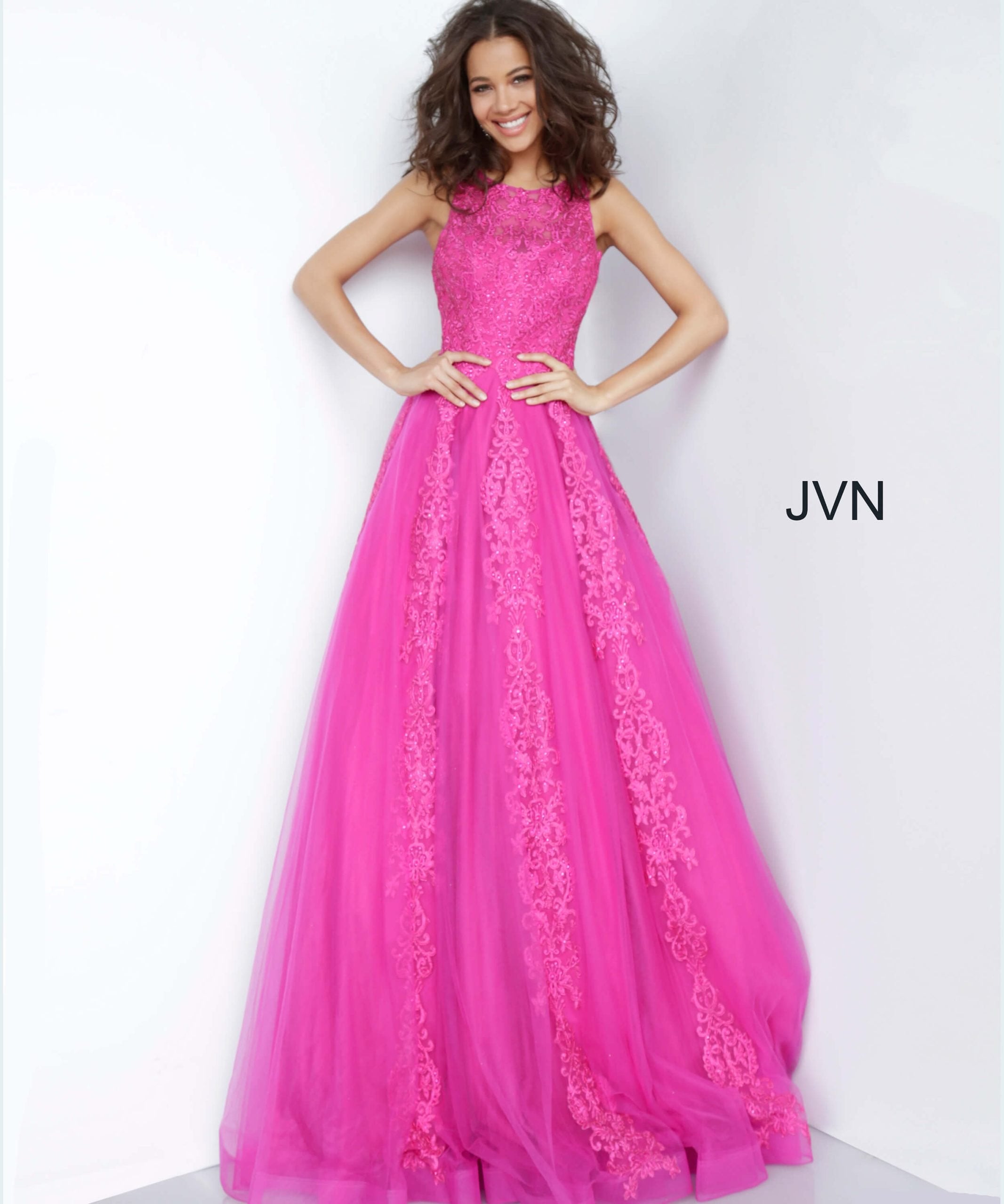 Jovani -59046 Blush Beaded Prom Ballgown