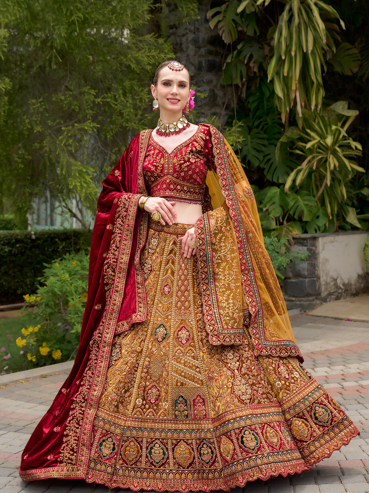 MyFashion -KLS-1207 Velvet Lehenga Set Featuring Heavy Sequins And Jarkan