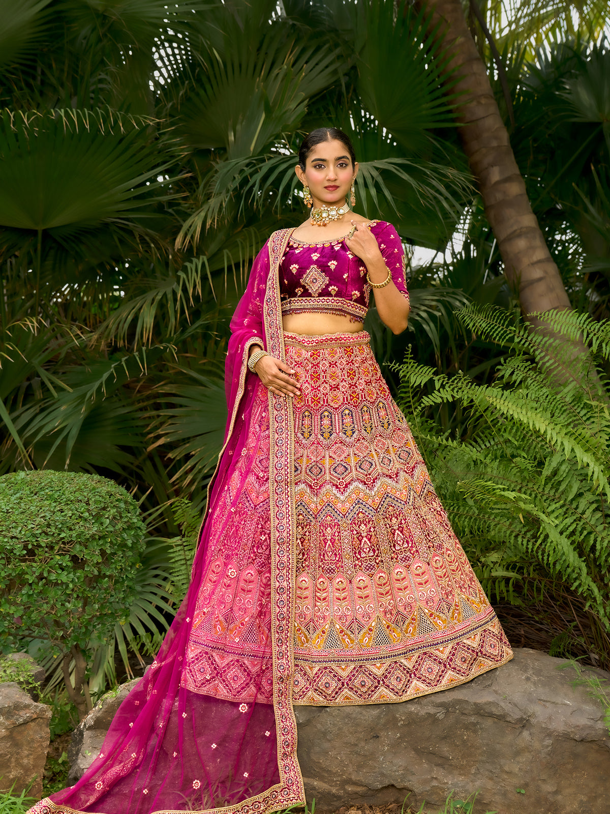 MyFashion -KLS-1208 Velvet Lehenga With Sequins And Jarkan Embellishments