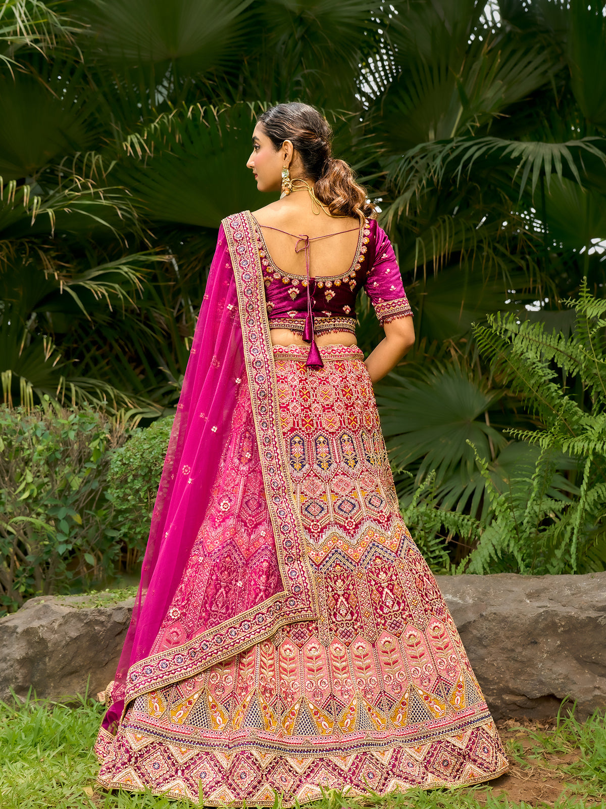 MyFashion -KLS-1208 Velvet Lehenga With Sequins And Jarkan Embellishments