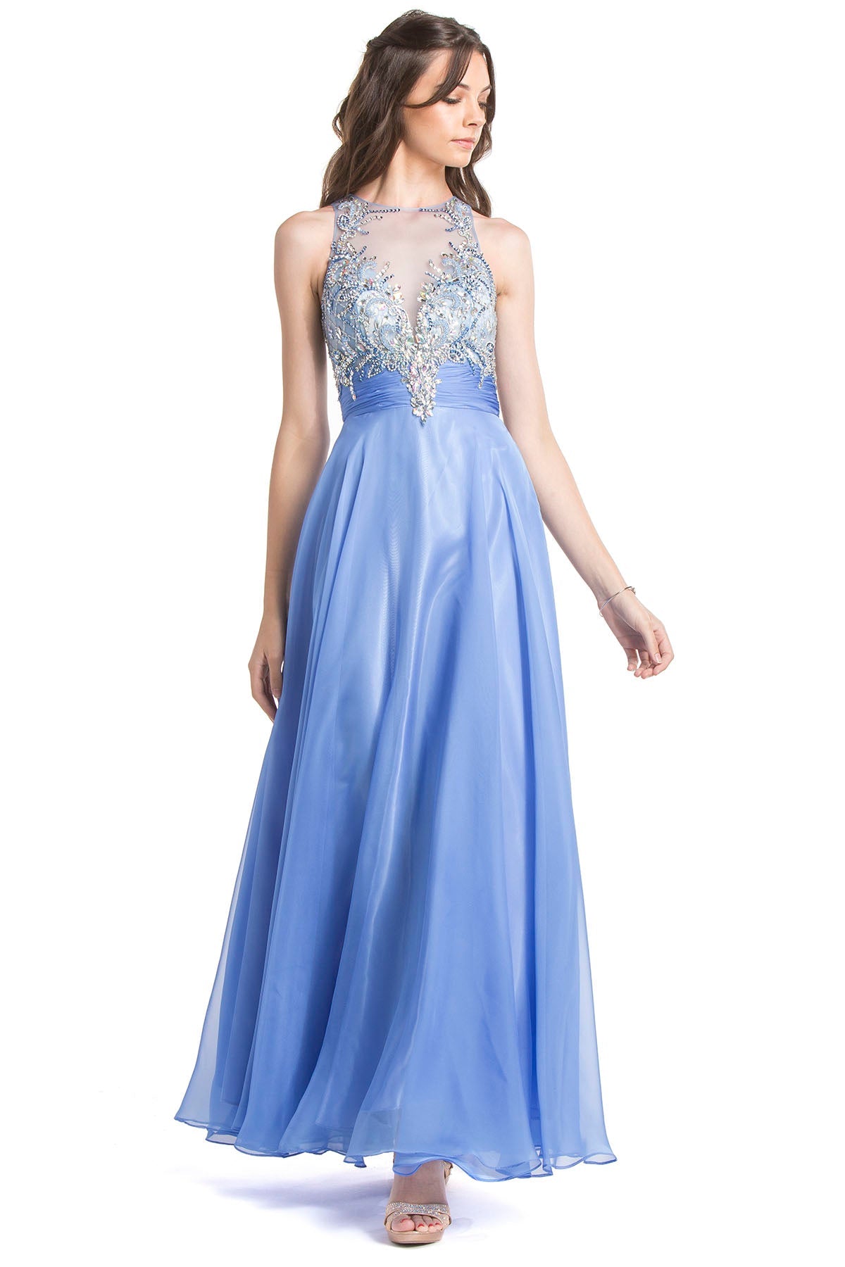 Clearance Sale Aspeed Design -L1419CL Embellished Bodice A-Line Prom Dress