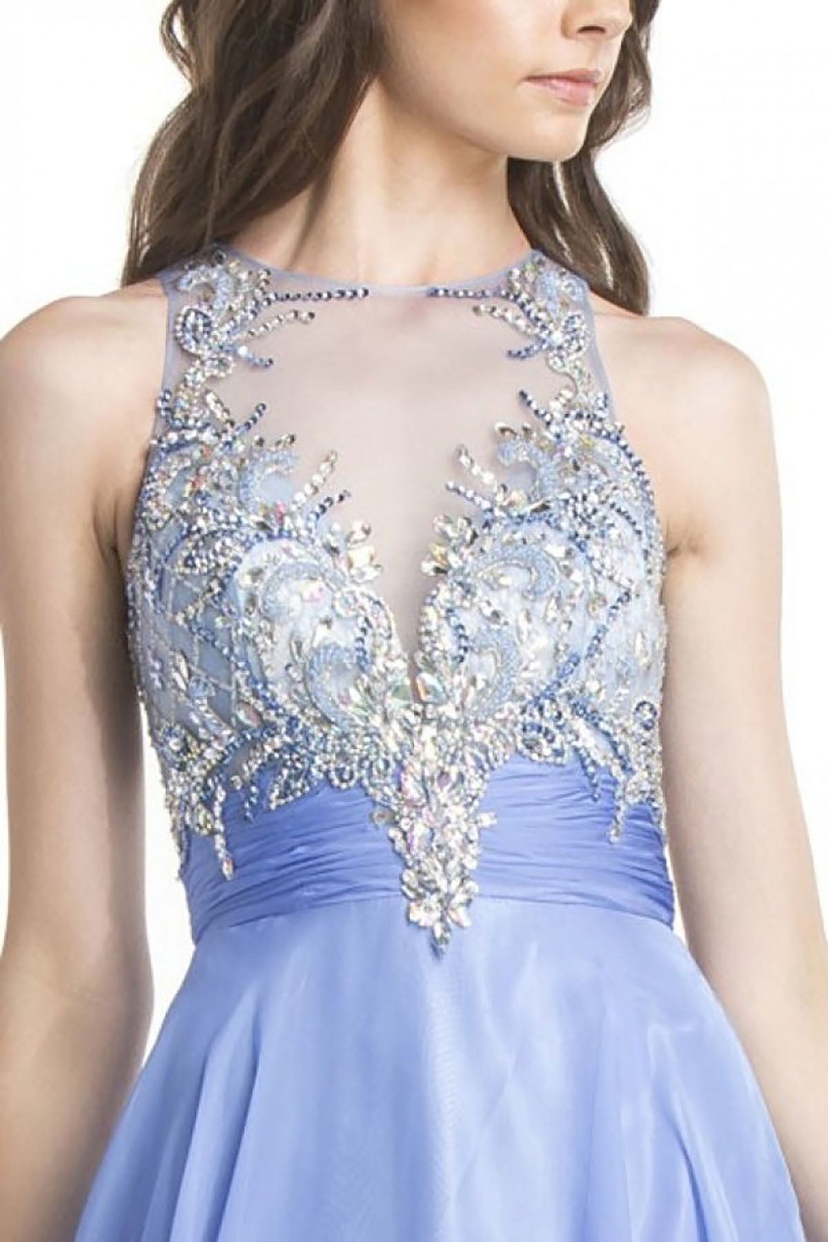 Clearance Sale Aspeed Design -L1419CL Embellished Bodice A-Line Prom Dress