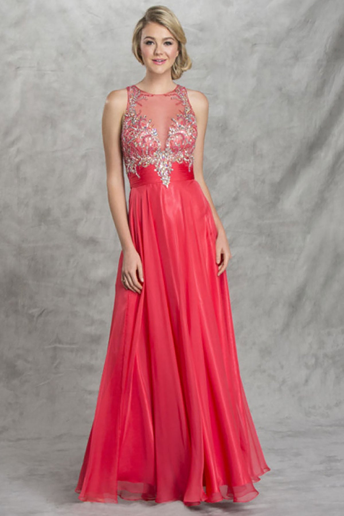 Clearance Sale Aspeed Design -L1419CL Embellished Bodice A-Line Prom Dress