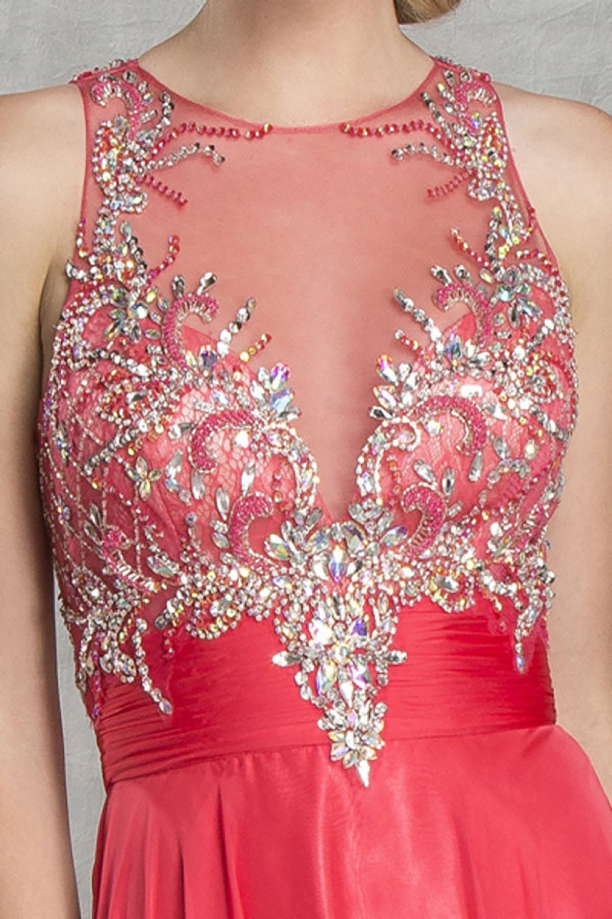 Clearance Sale Aspeed Design -L1419CL Embellished Bodice A-Line Prom Dress