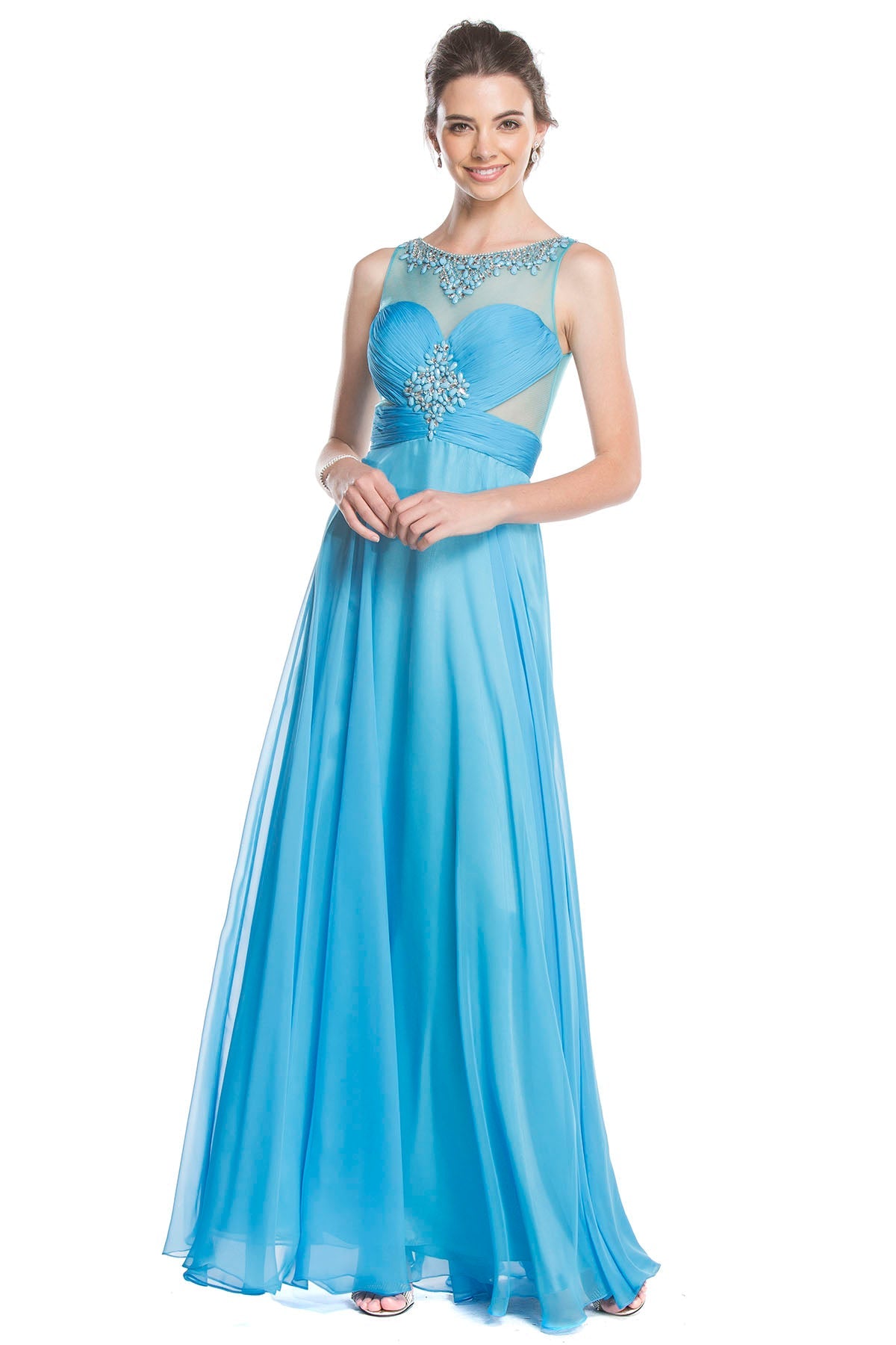 Clearance Sale -Aspeed Design -L1582 Ruched Bodice A Line Dress