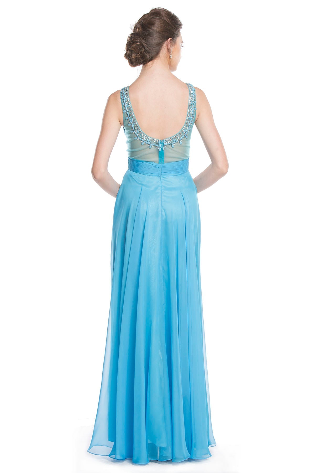 Clearance Sale Aspeed Design -L1582CL Ruched Bodice A Line Dress