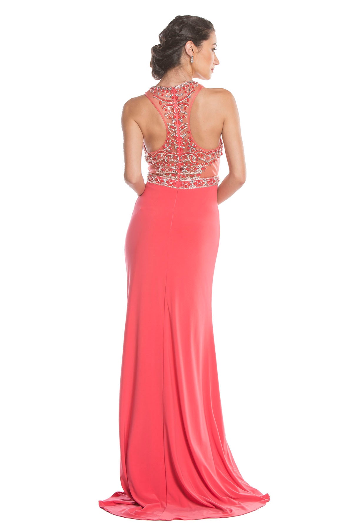 Clearance Sale Aspeed Design -L1619CL Embellished bodice Sheath Dress