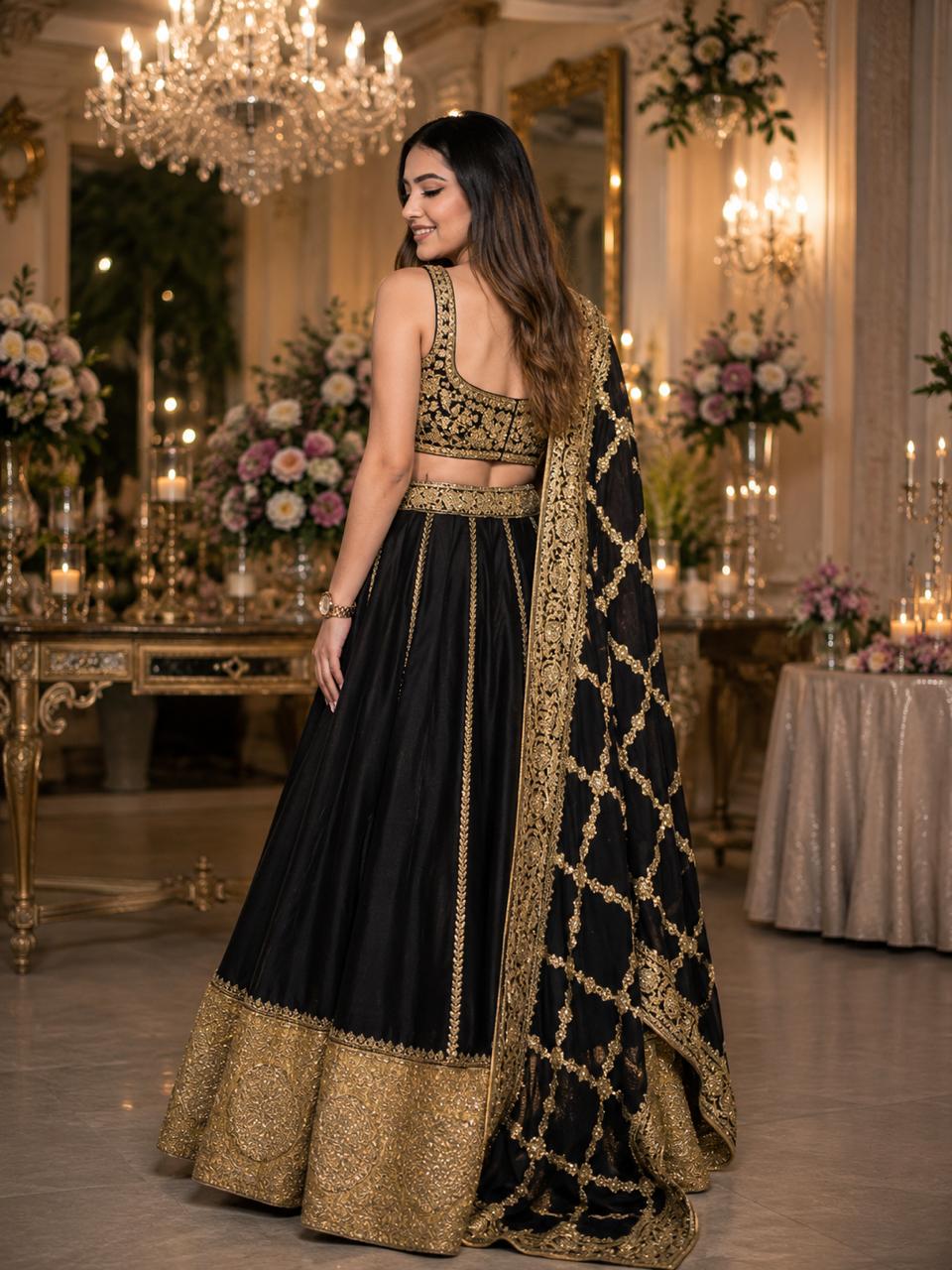 MyFashion -LEH26014 Uppada Silk Lehenga Set with Zari Work & Pure Georgette Handwork Dupatta