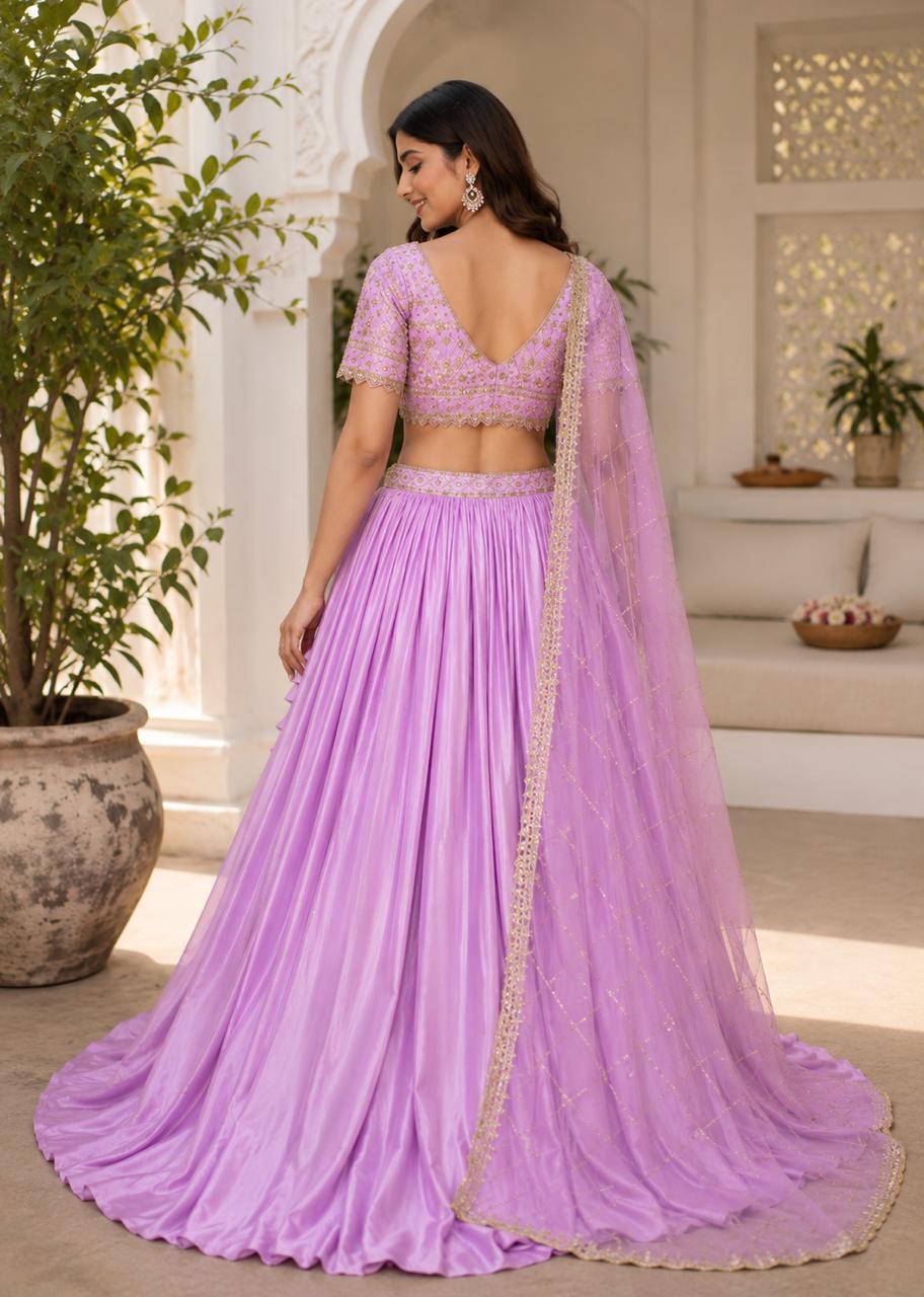MyFashion -LEH26020 Pure Silk Handwork Lehenga Set Collection