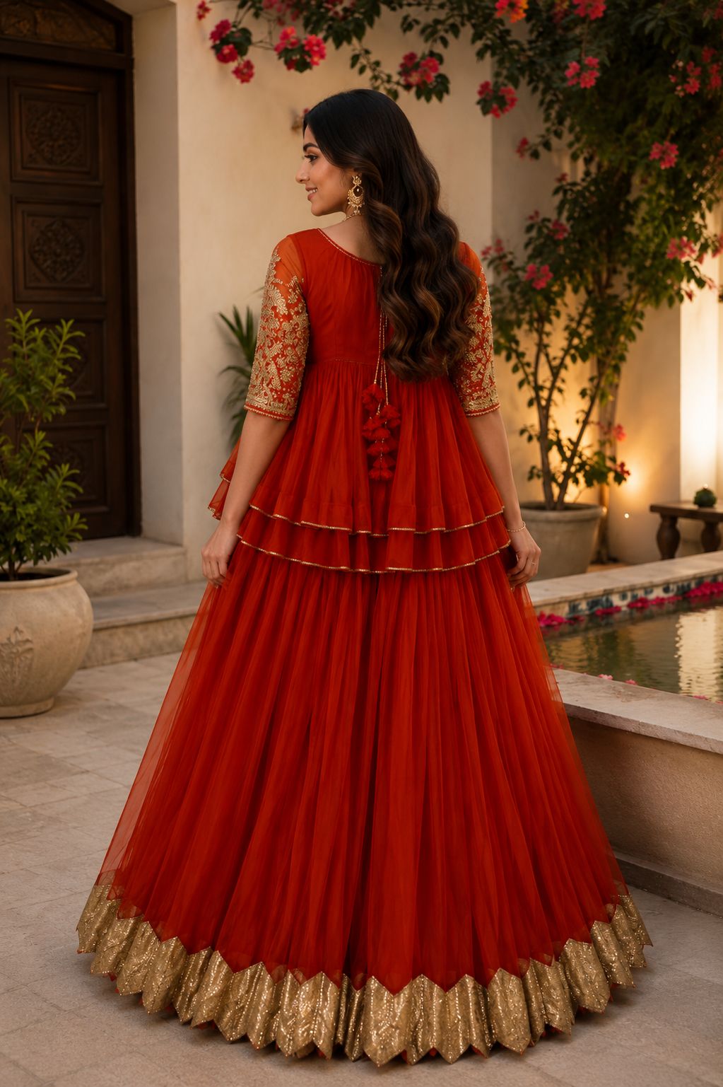 MyFashion -LIB26035 Chanderi Silk Skirt & Top with Gotta Work – Elegant Festive Ensemble